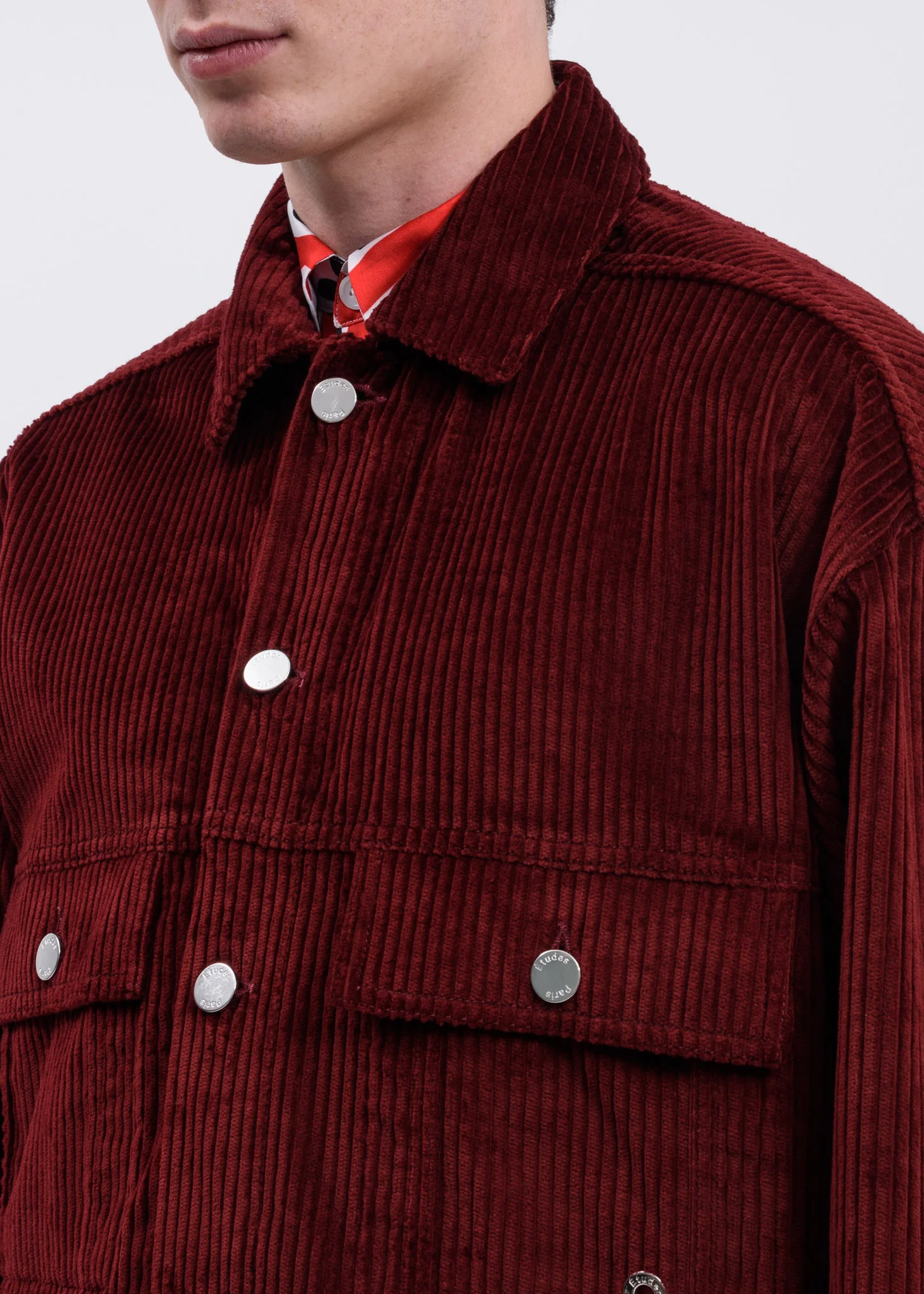 Burgundy Vertige Corduroy Jacket - Image 5