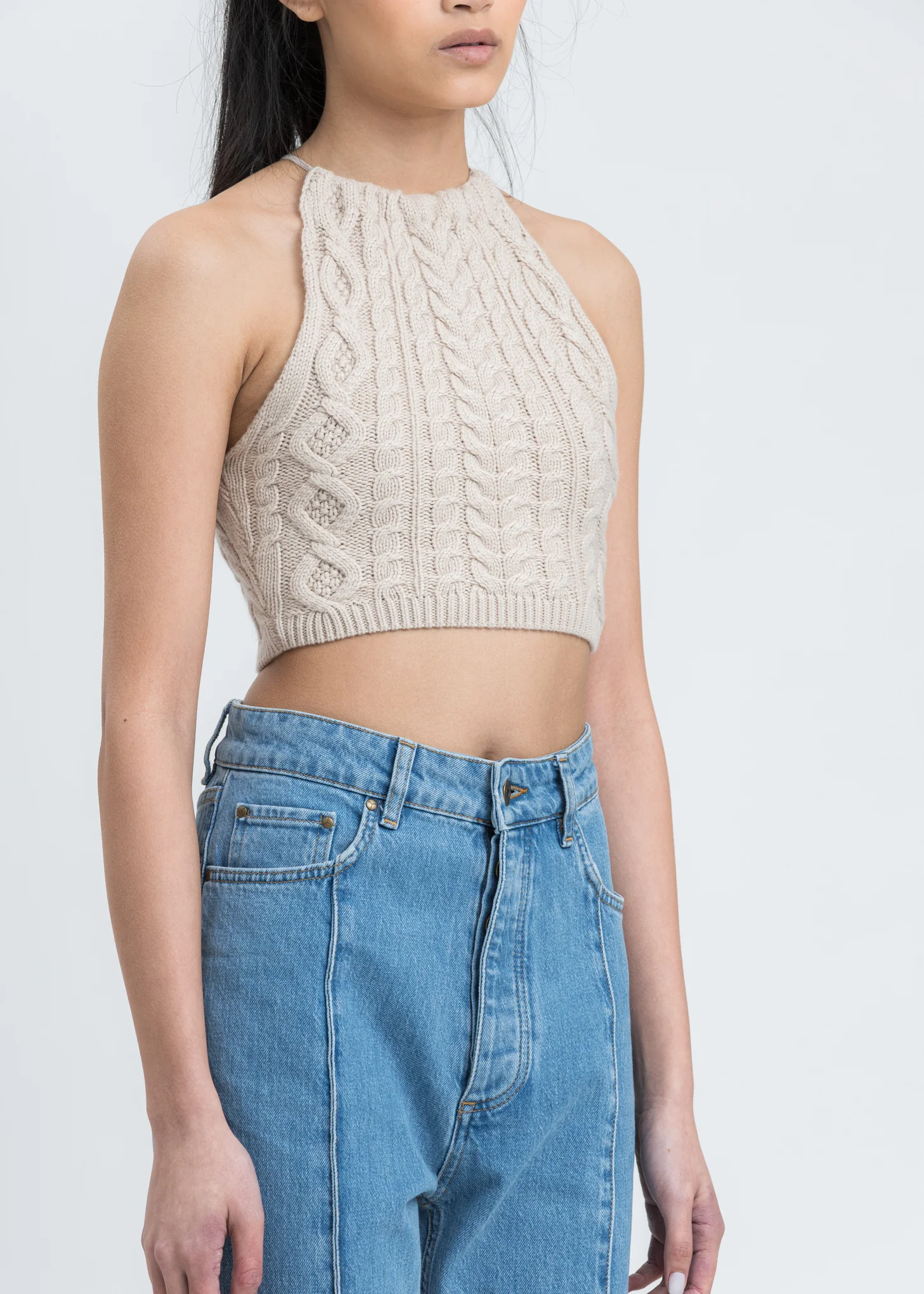 Cable Knit Halter Tie Top - Image 4
