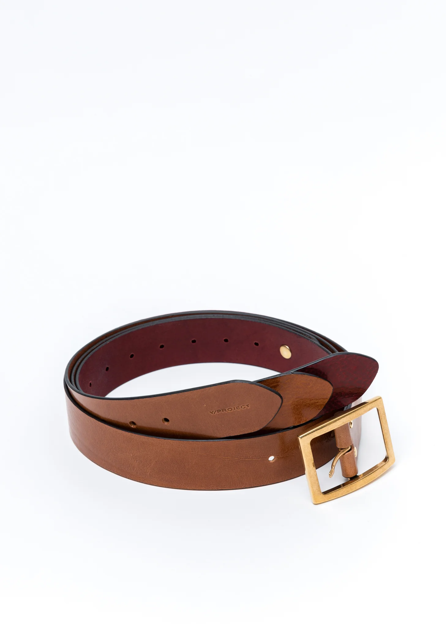 Camel And Bordeaux Card Belt