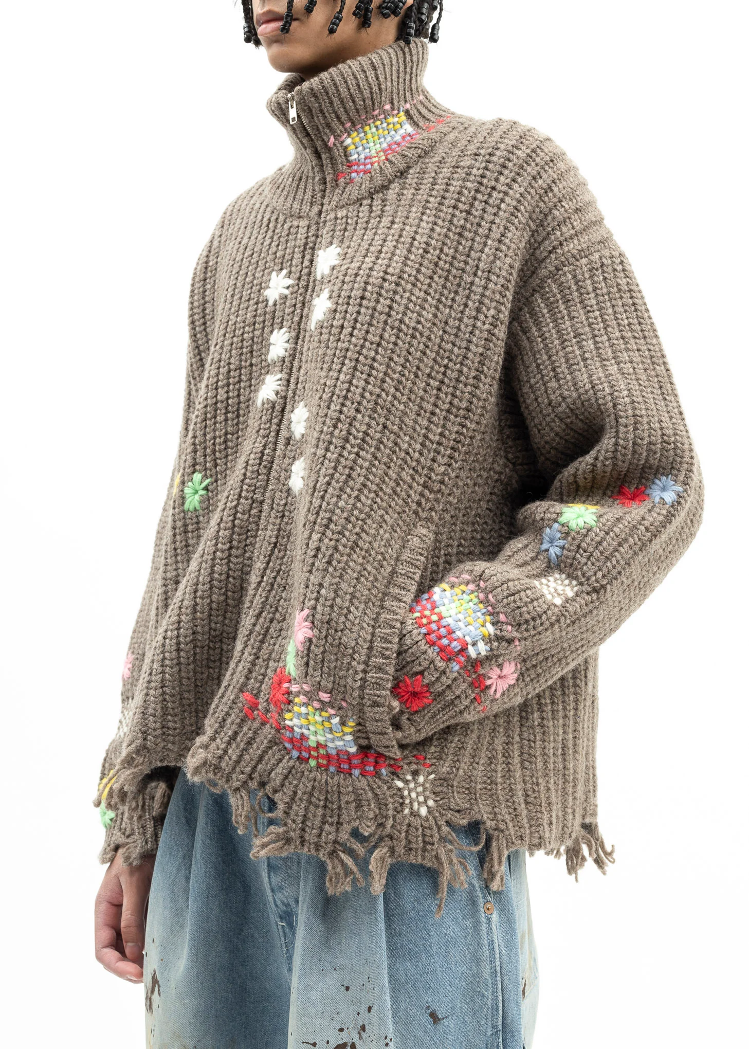 CAMEL DARNING CUT OFF DRIVERS KNITWEAR - Image 4