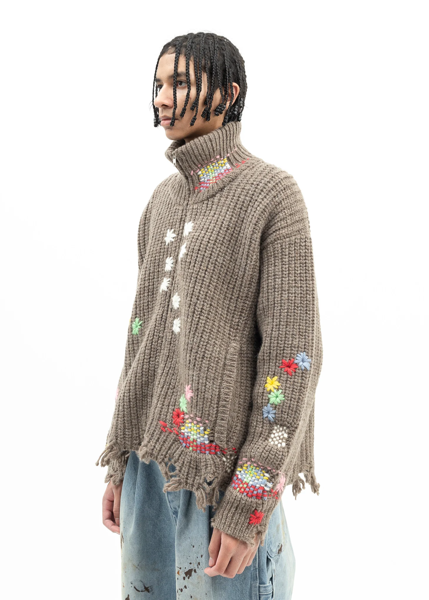 CAMEL DARNING CUT OFF DRIVERS KNITWEAR - Image 5