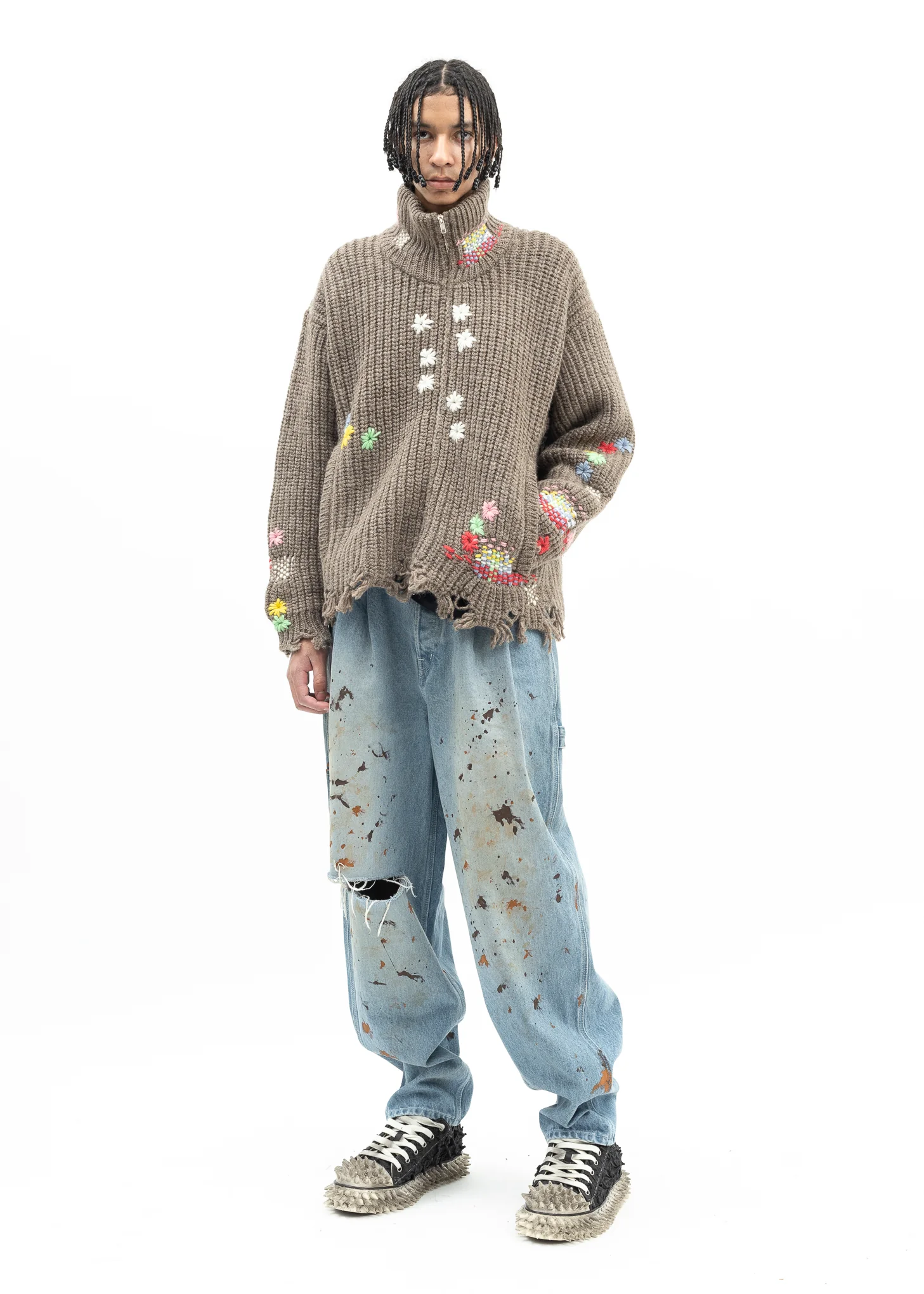 CAMEL DARNING CUT OFF DRIVERS KNITWEAR - Image 6