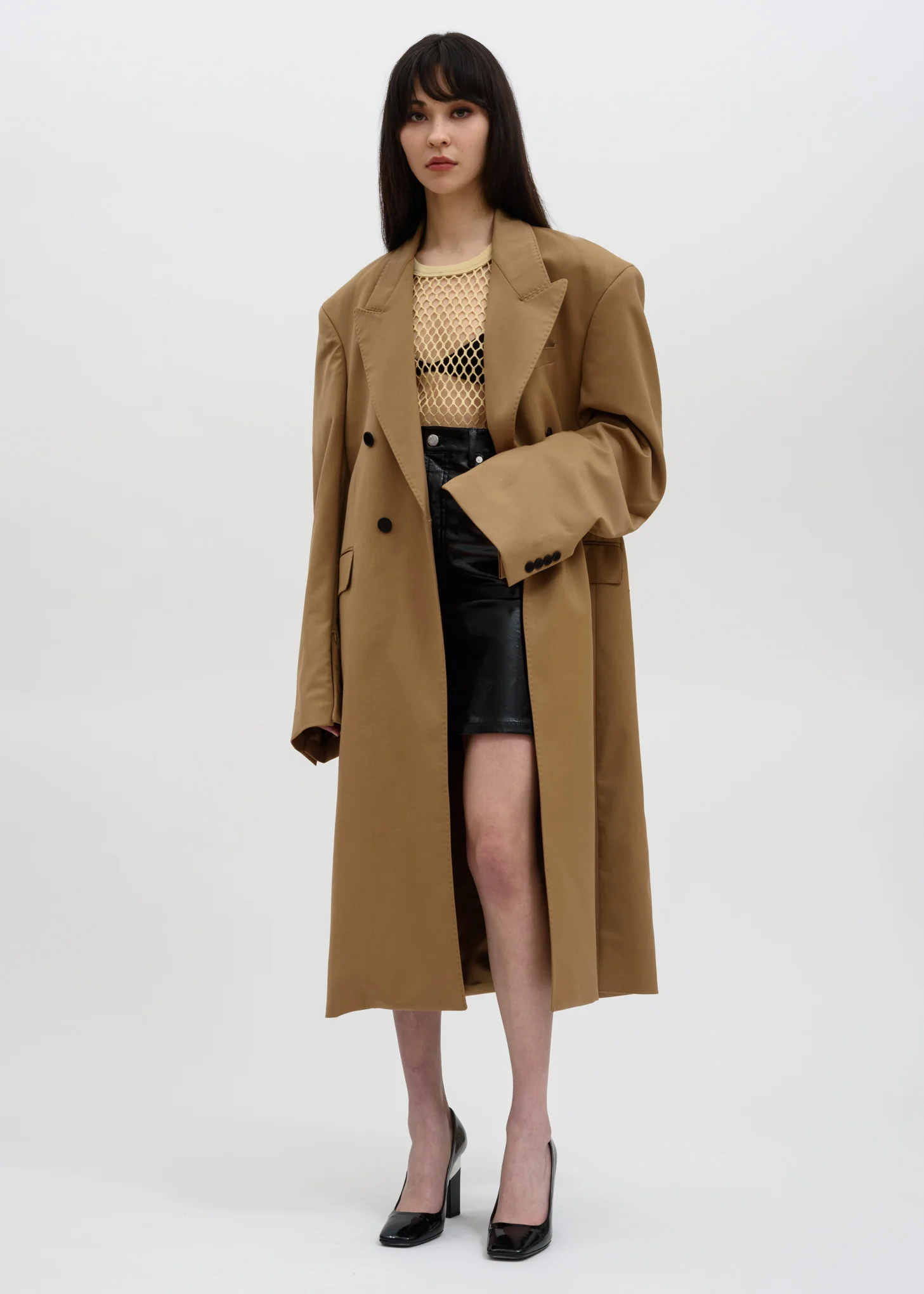 Camel Emil Double Breasted Coat - Image 2