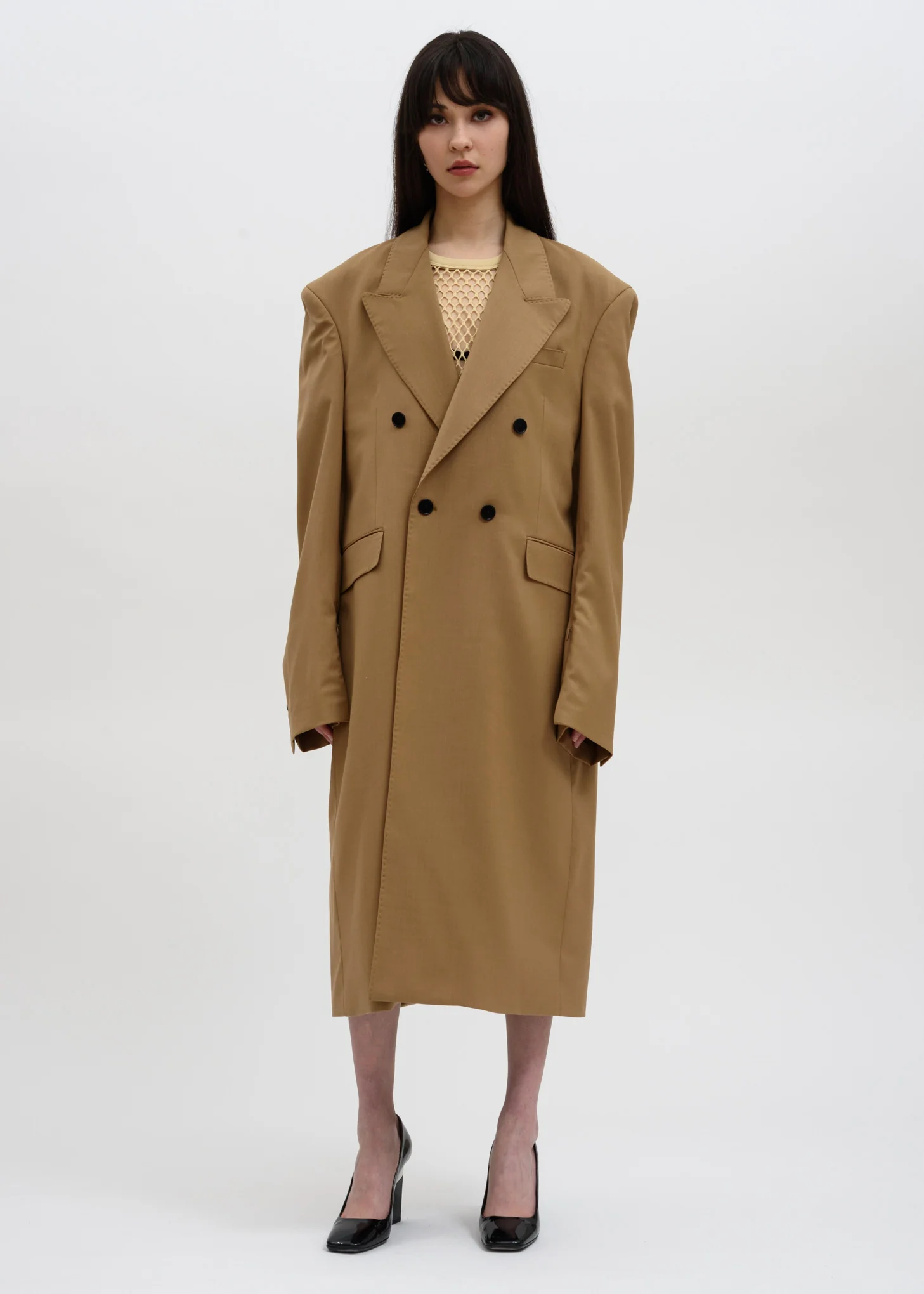 Camel Emil Double Breasted Coat - Image 3