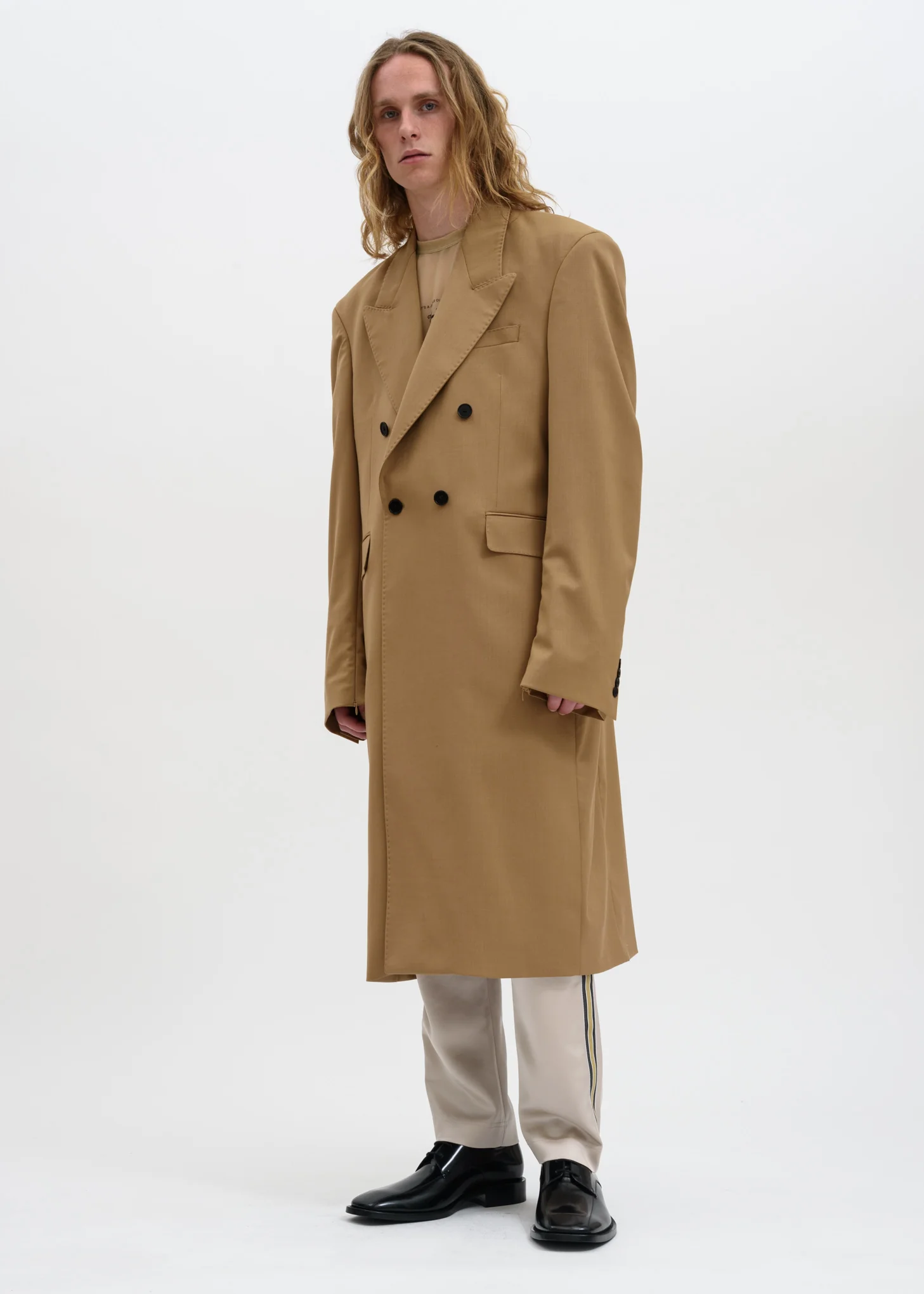 Camel Emil Double Breasted Coat - Image 3