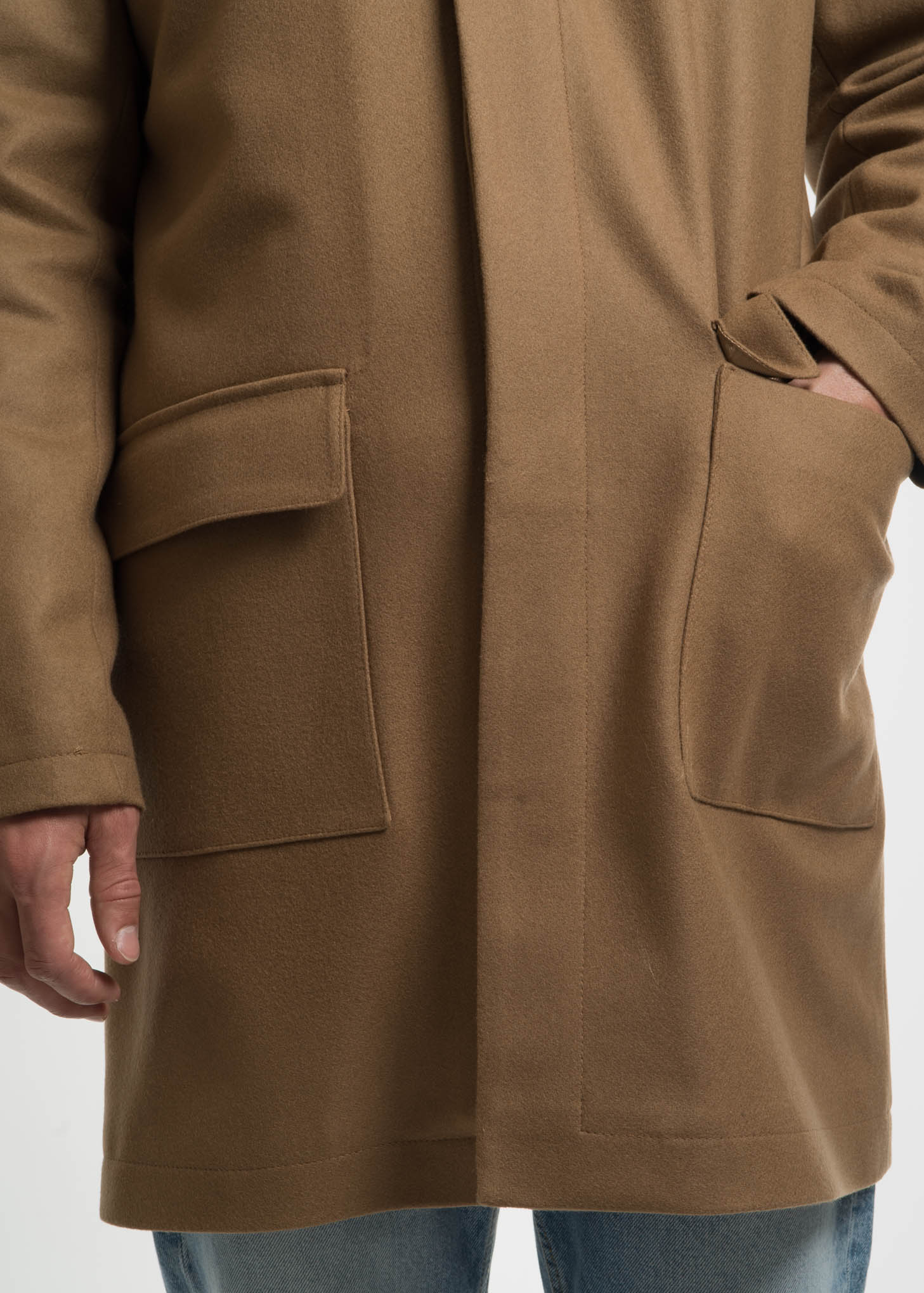 Camel Mathieu Hooded Wool Coat - Image 6