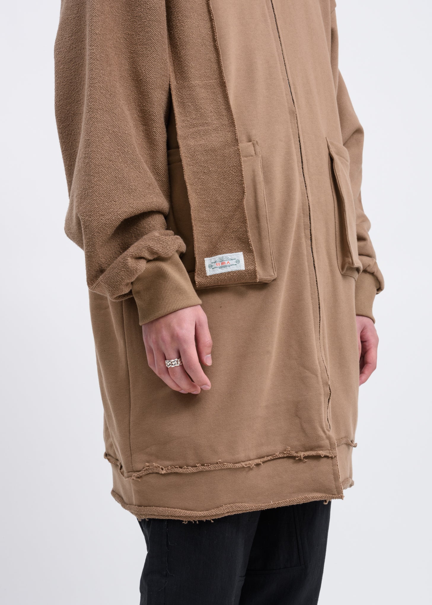 Camel Reversible Long Zip Up Hoodie - Image 3
