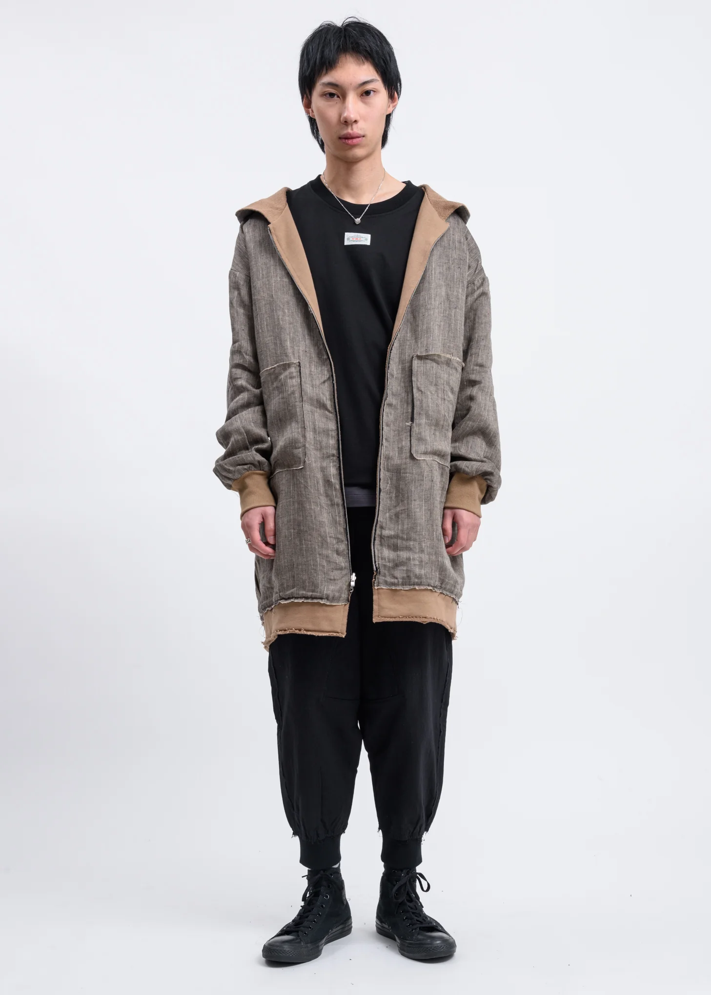 Camel Reversible Long Zip Up Hoodie - Image 7
