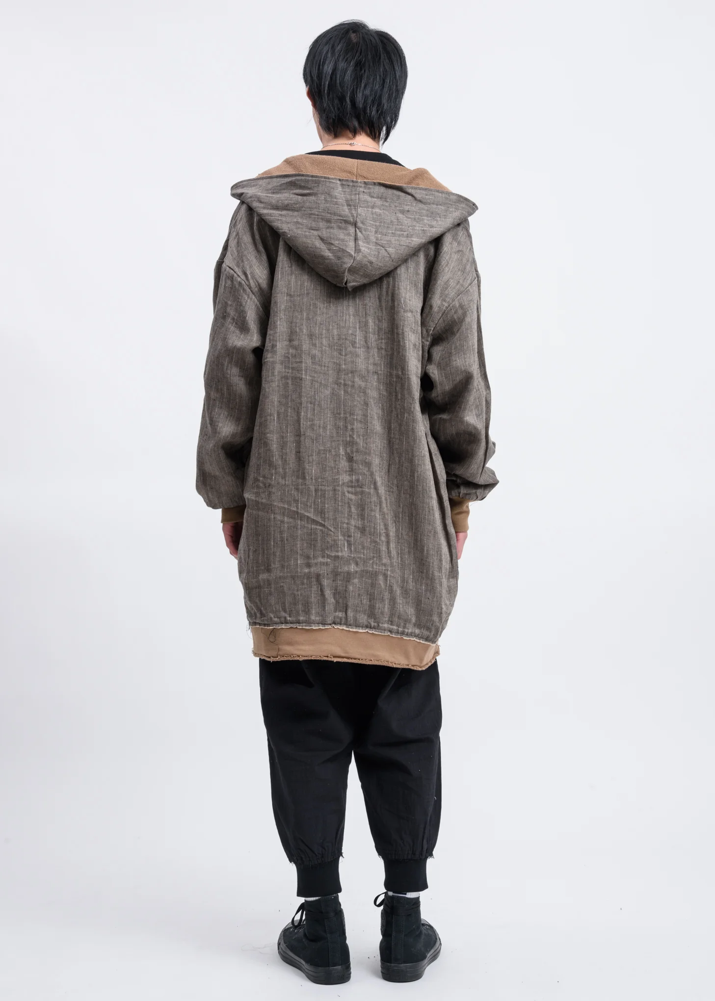 Camel Reversible Long Zip Up Hoodie - Image 9