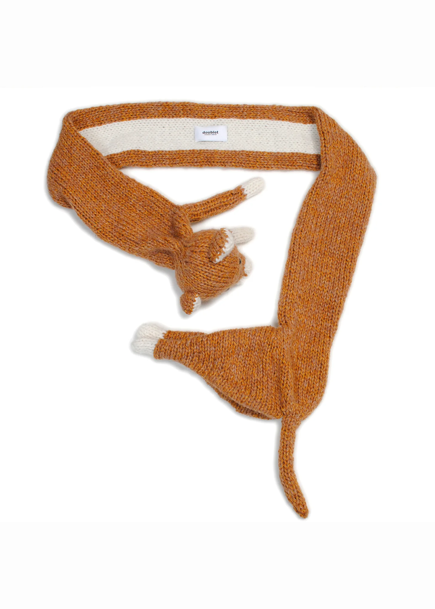 Camel Stuffed Cat Hand-Knitting Scarf - Image 3
