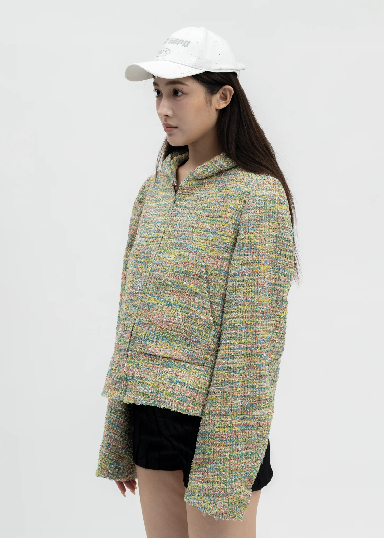 CANDY TWEED ZIP-UP HOODIE - Image 4