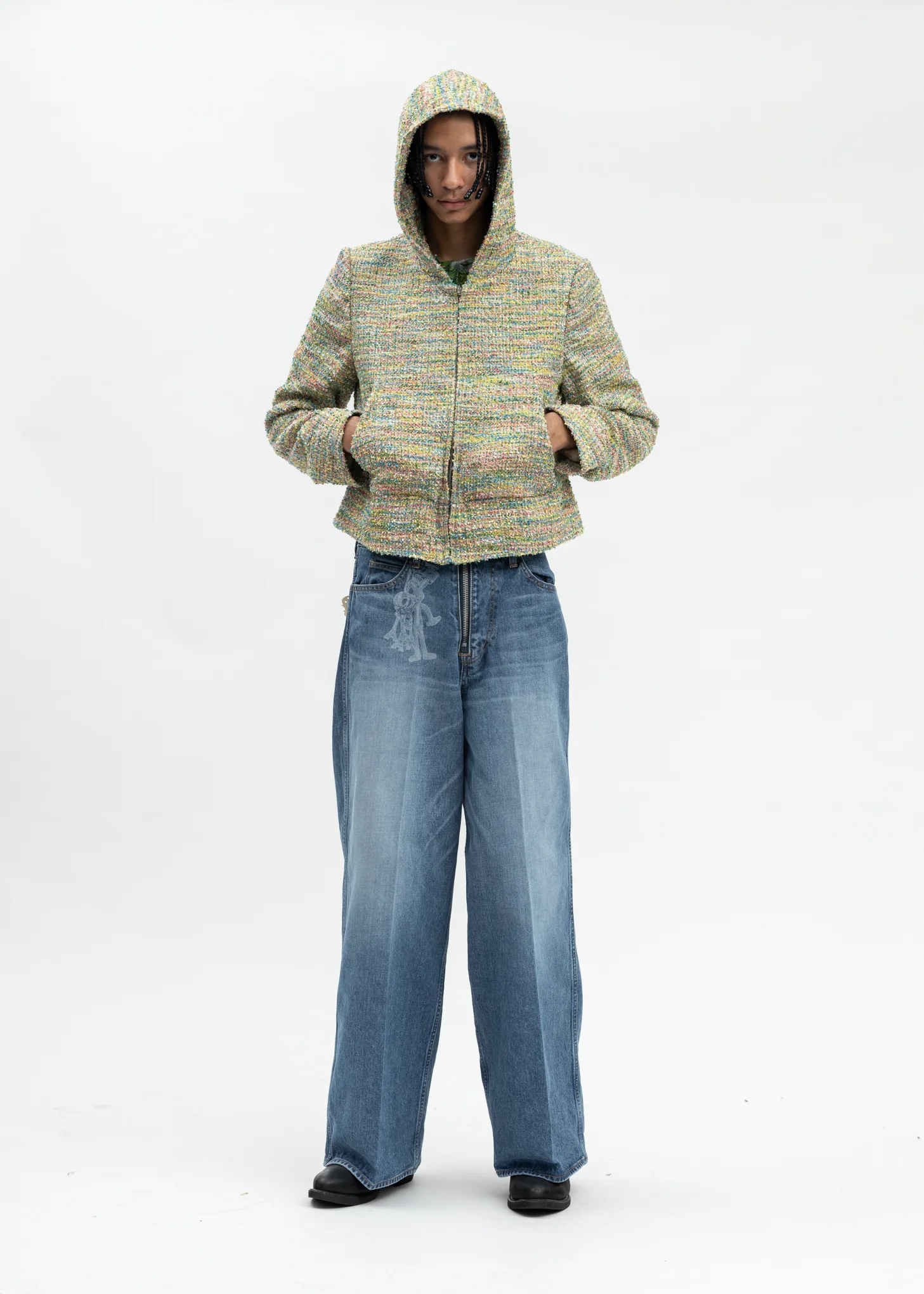 CANDY TWEED ZIP-UP HOODIE - Image 5