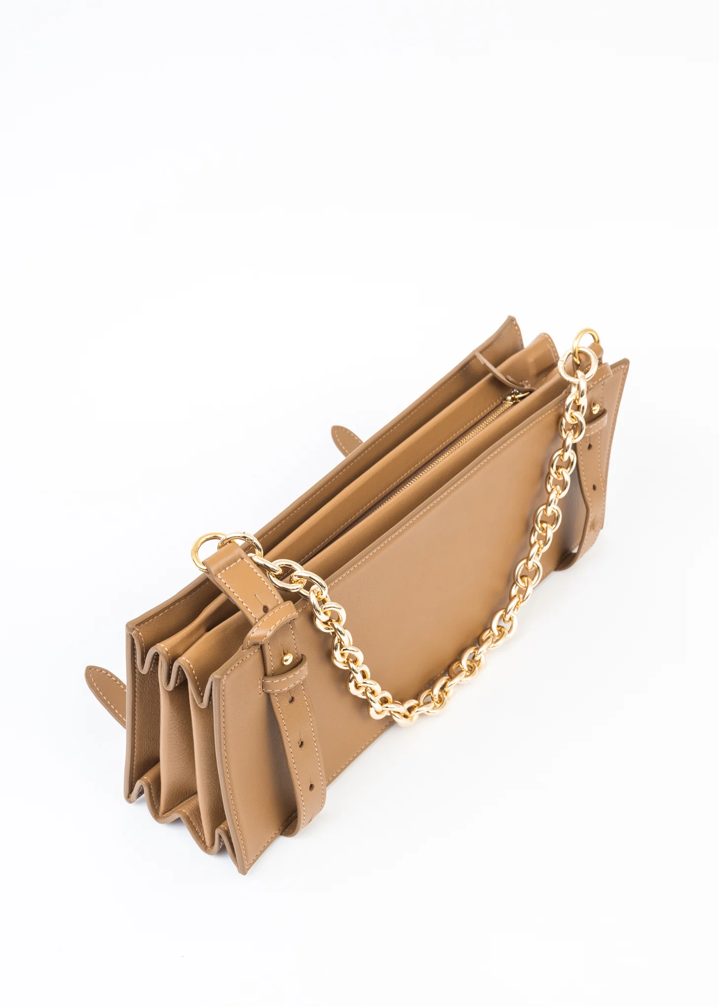 CARAMEL ACCORDION BAG WITH CHAIN - Image 7
