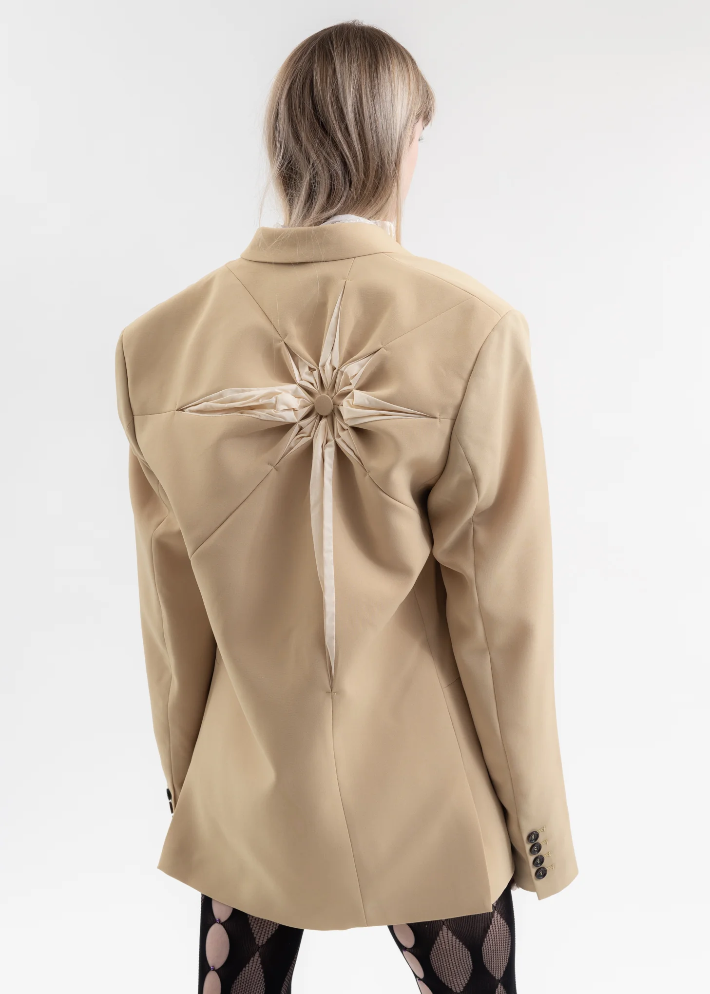 CARAMEL ORIGAMI FLOWER BLAZER - Image 2