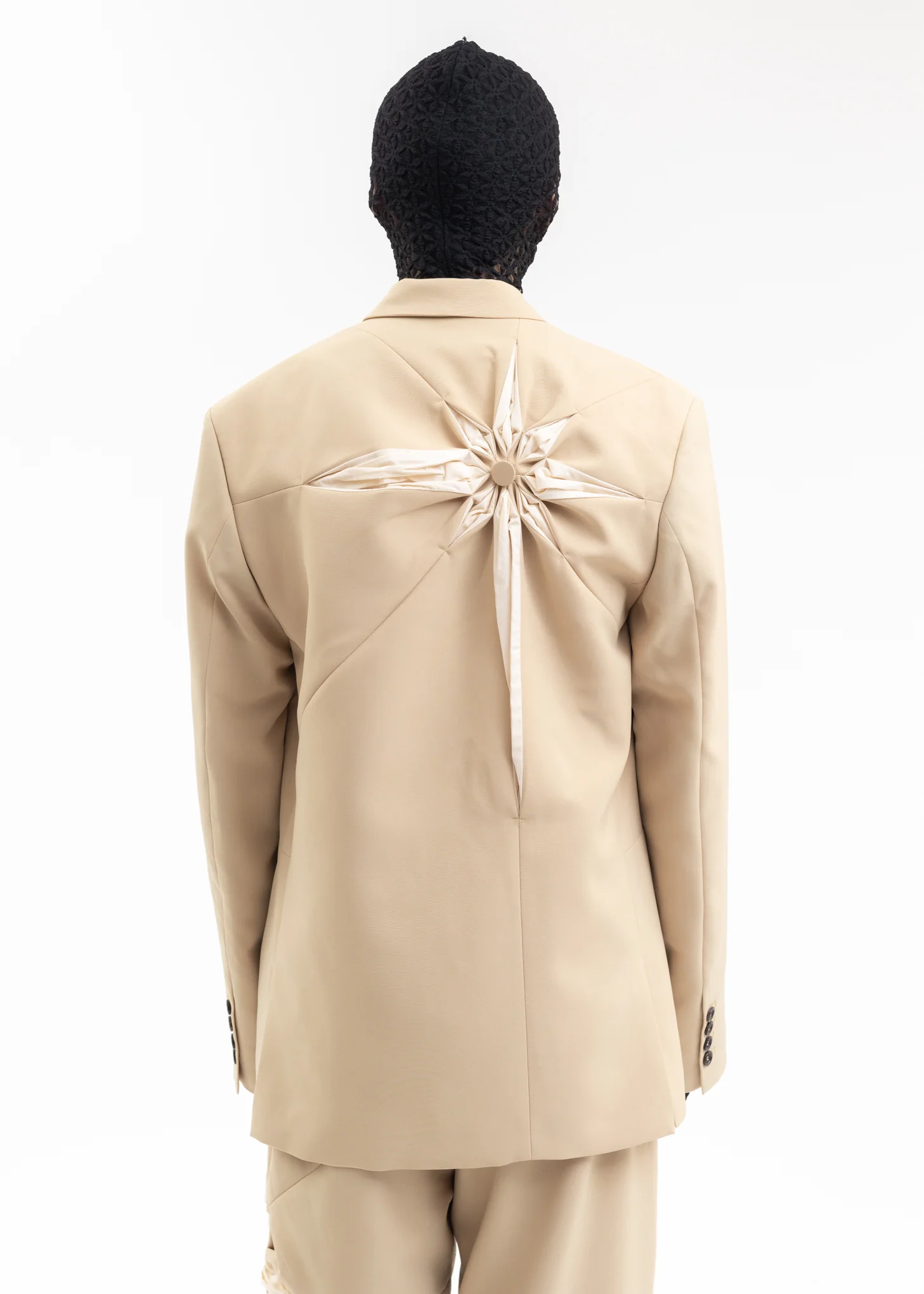 CARAMEL ORIGAMI FLOWER BLAZER - Image 2