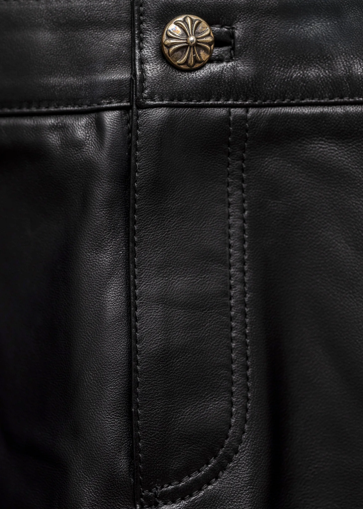 CH Black Leather Cargo Pocket Skirt - Image 3
