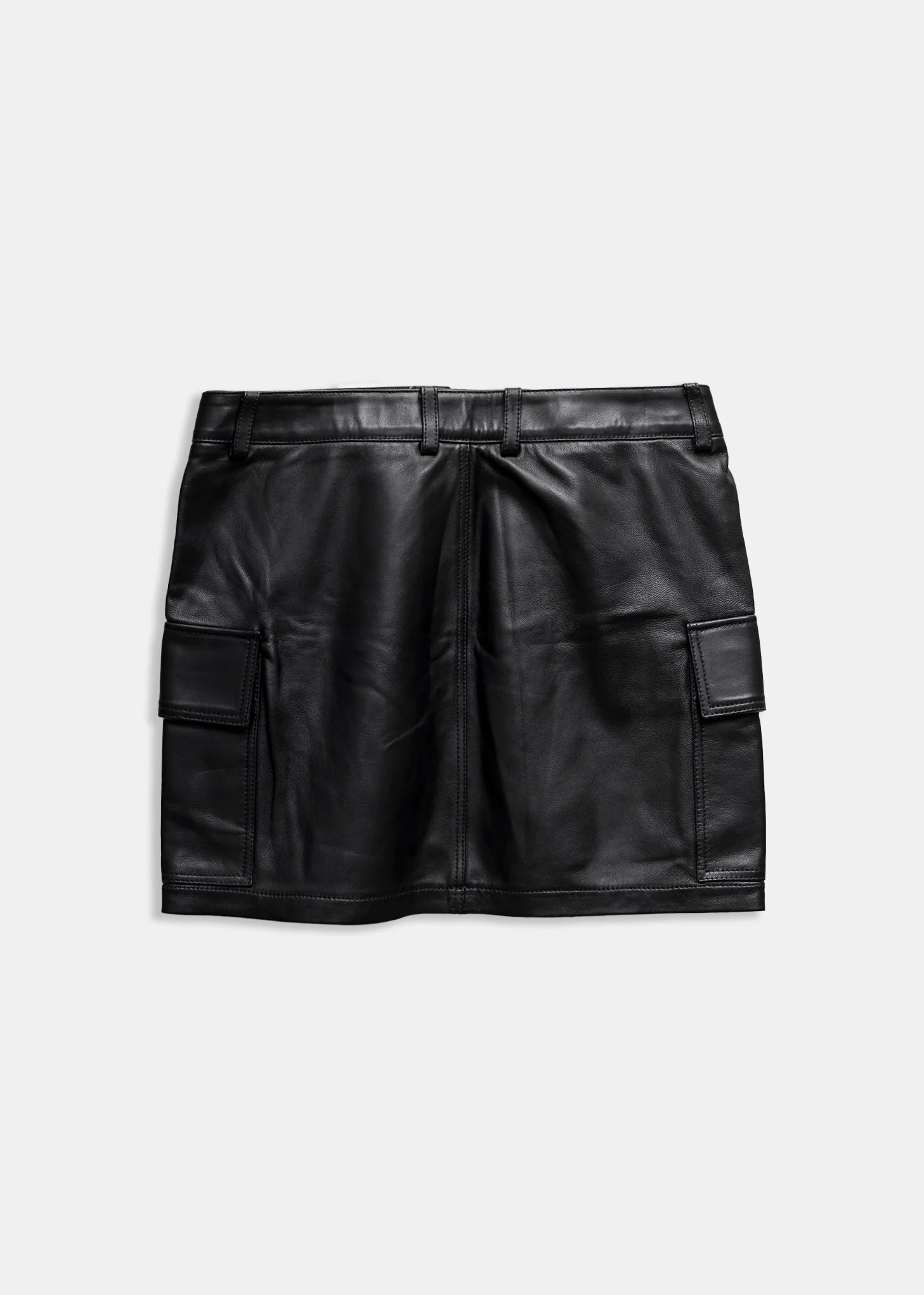CH Black Leather Cargo Pocket Skirt - Image 4