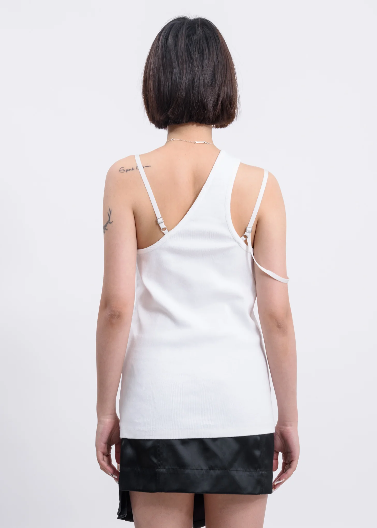 Chalk White Femme One Shoulder Top - Image 3