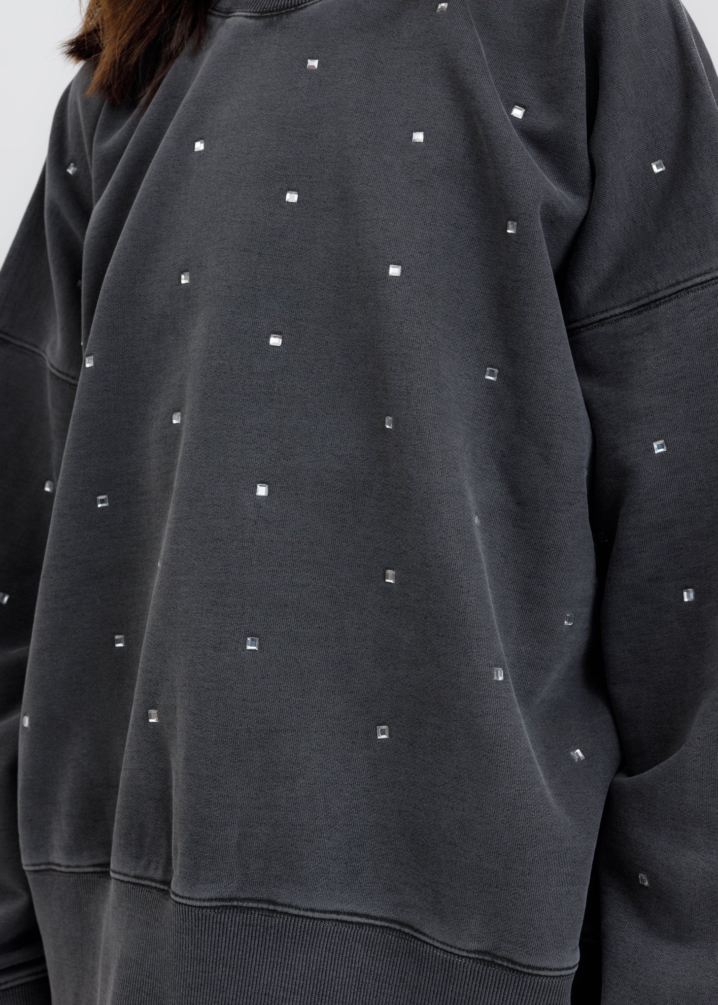 Charcoal All Over Crystal Artwork Sweatshirt - Image 4