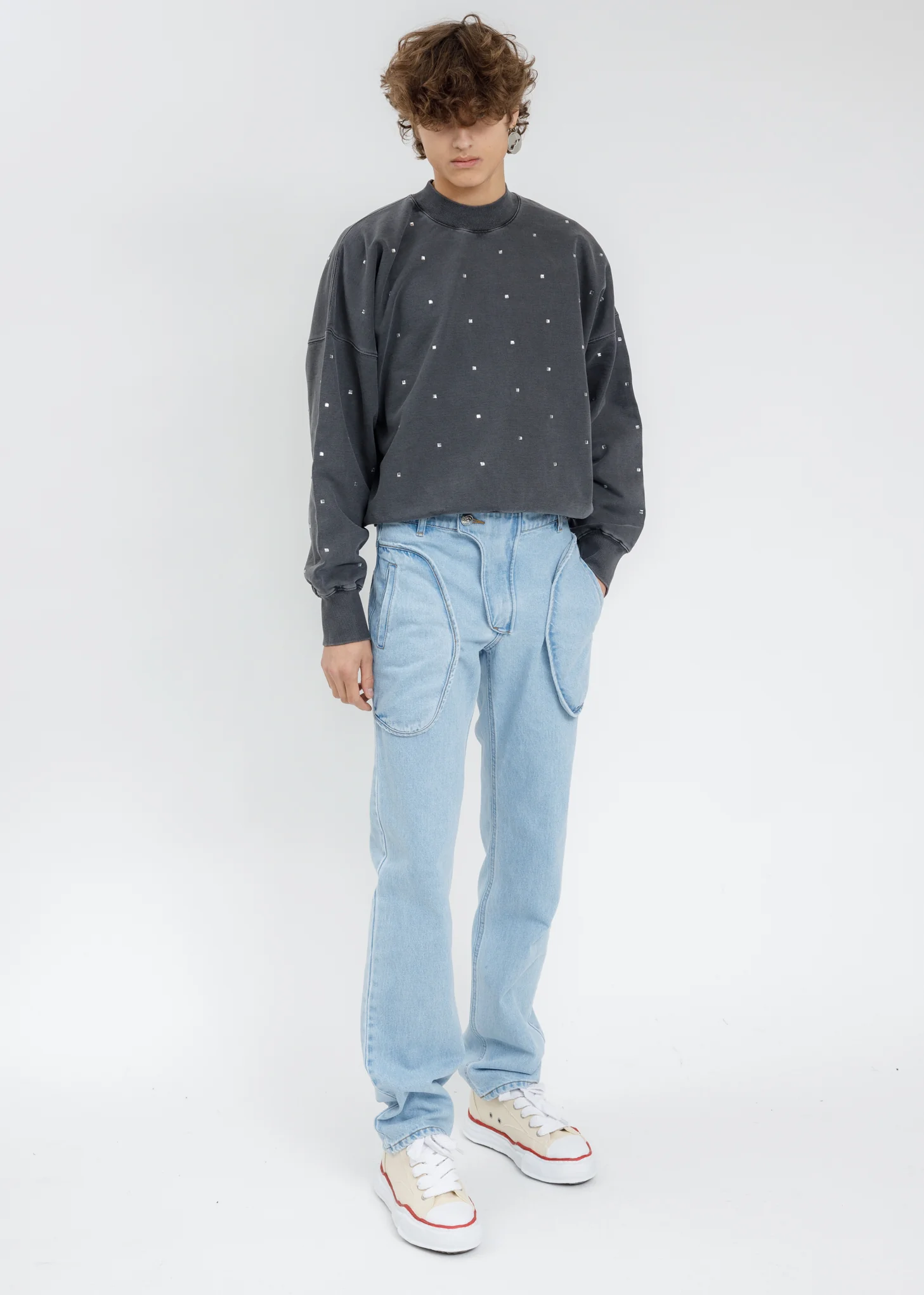 Charcoal All Over Crystal Artwork Sweatshirt - Image 5