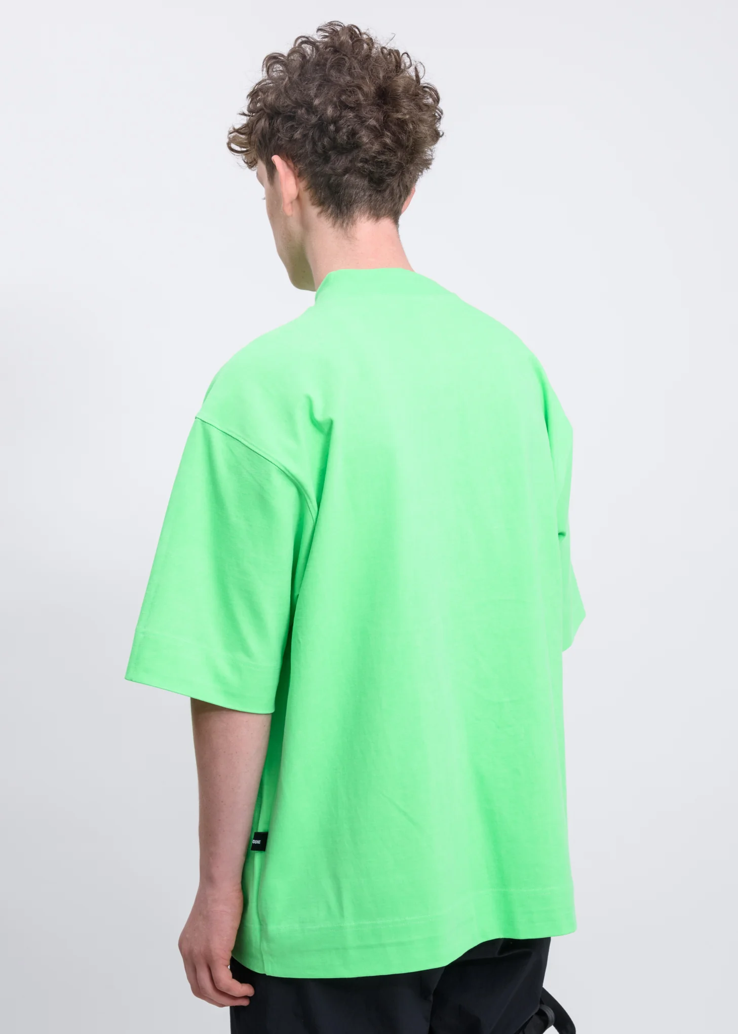 Charcoal And Neon Green Reversible Gig T-shirt - Image 7