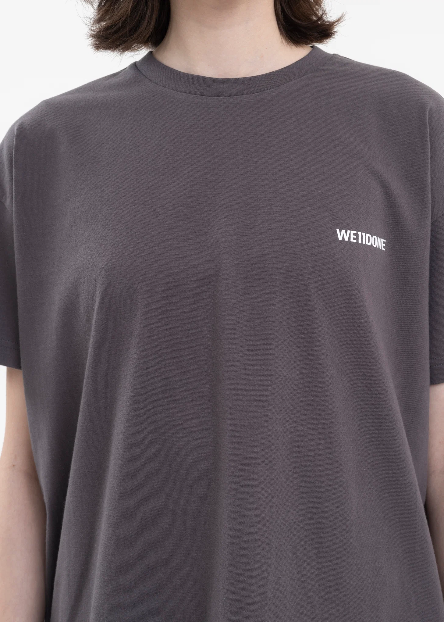 CHARCOAL COTTON MINI LOGO T-SHIRT - Image 2