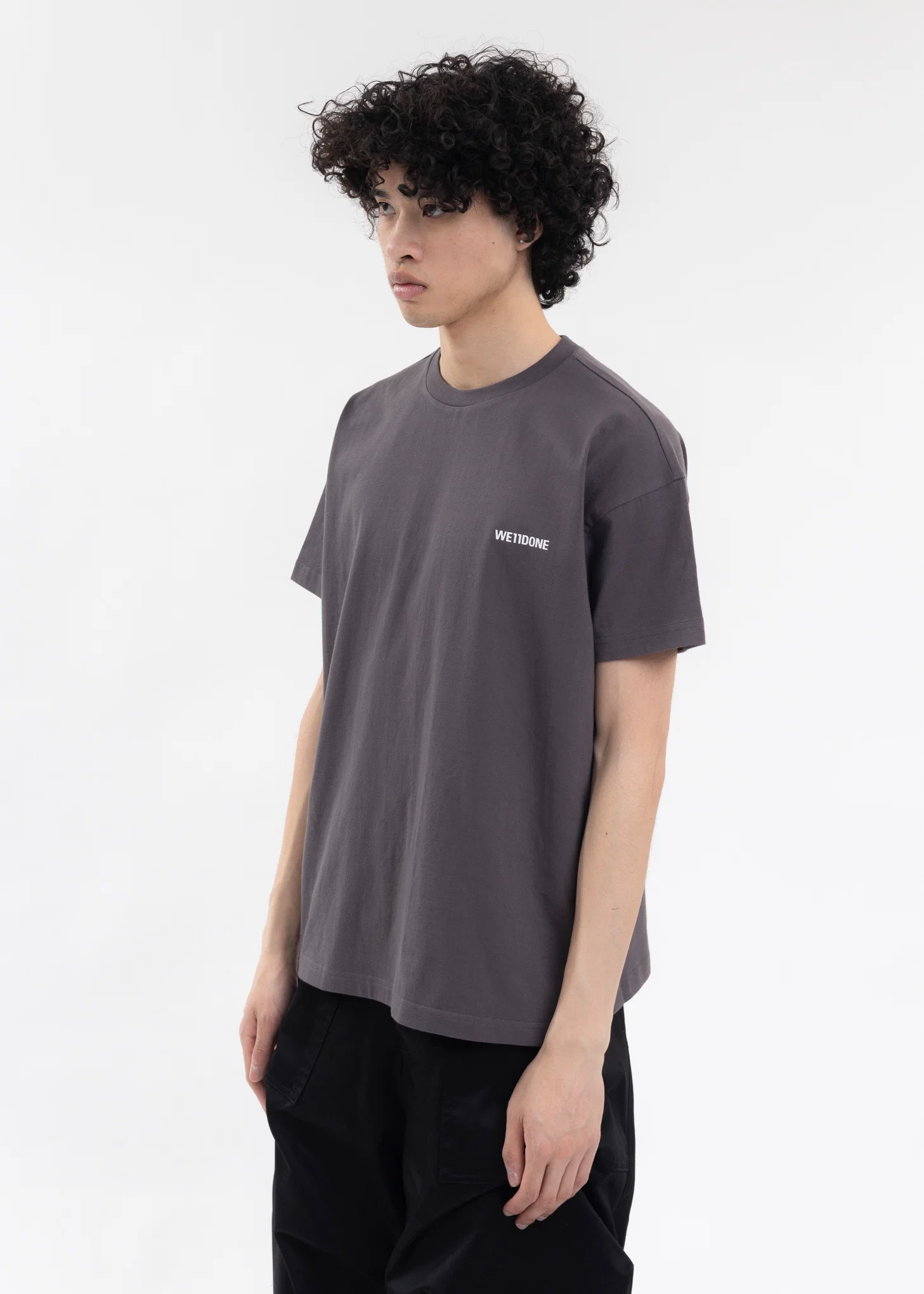CHARCOAL COTTON MINI LOGO T-SHIRT - Image 3