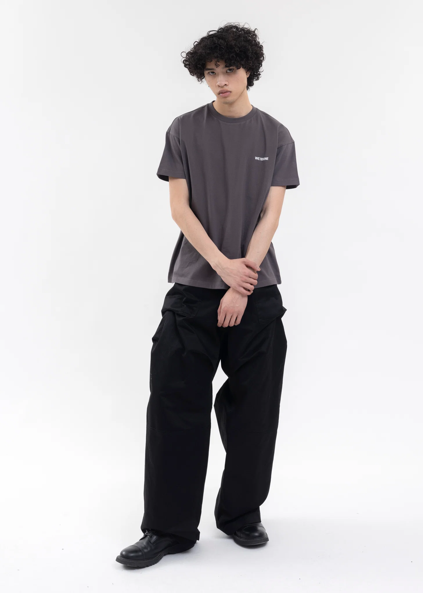 CHARCOAL COTTON MINI LOGO T-SHIRT - Image 5