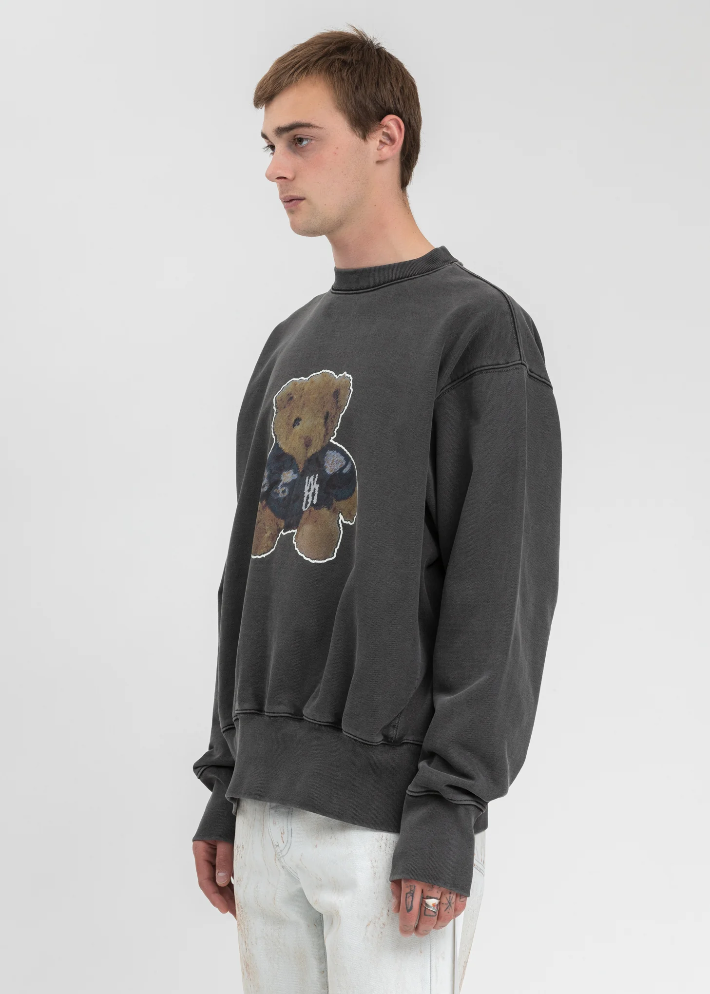 Charcoal Denim Jacket Teddy Sweater (Reflect) - Image 4