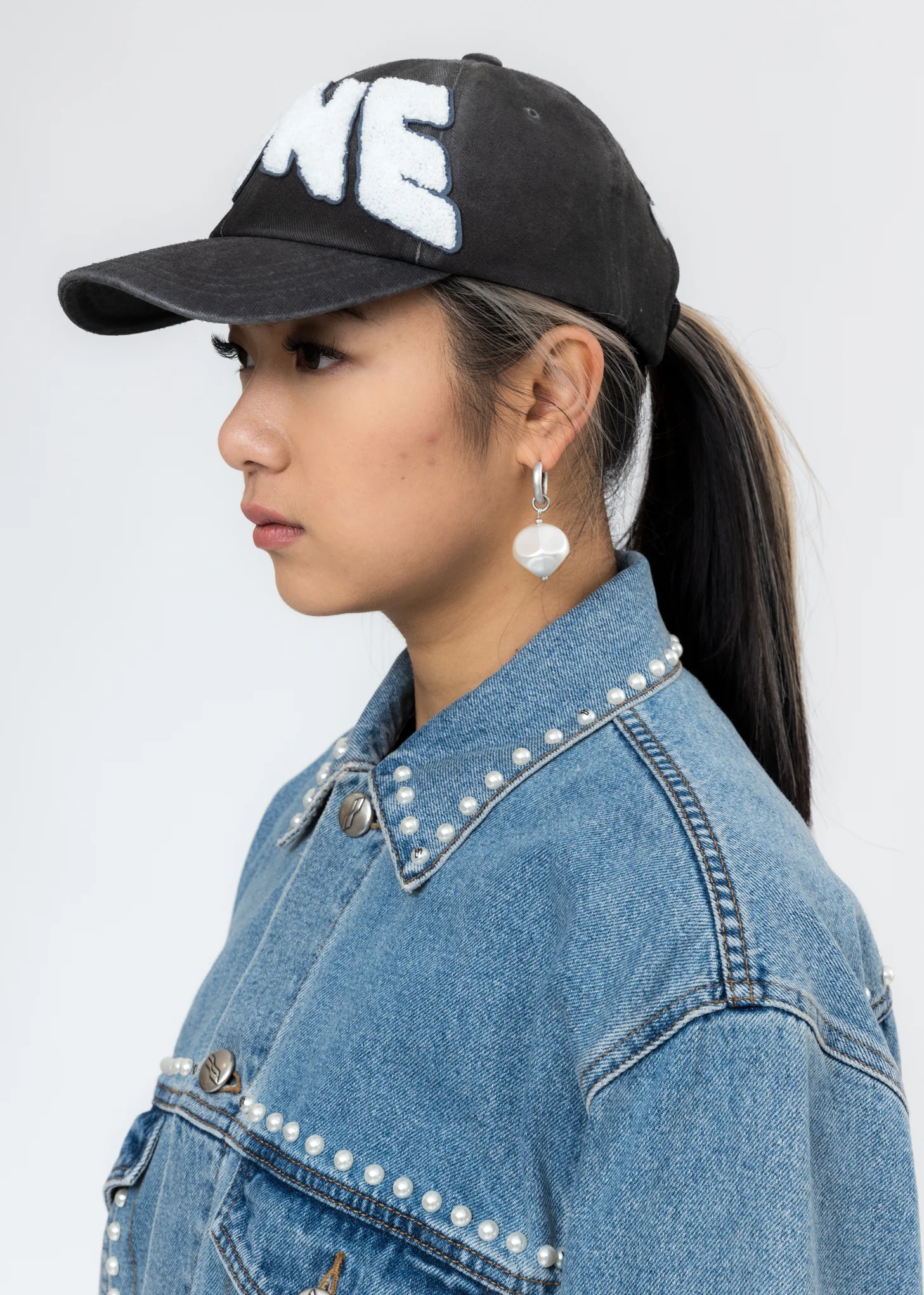 Charcoal Embroidered Patch Logo Cap - Image 3
