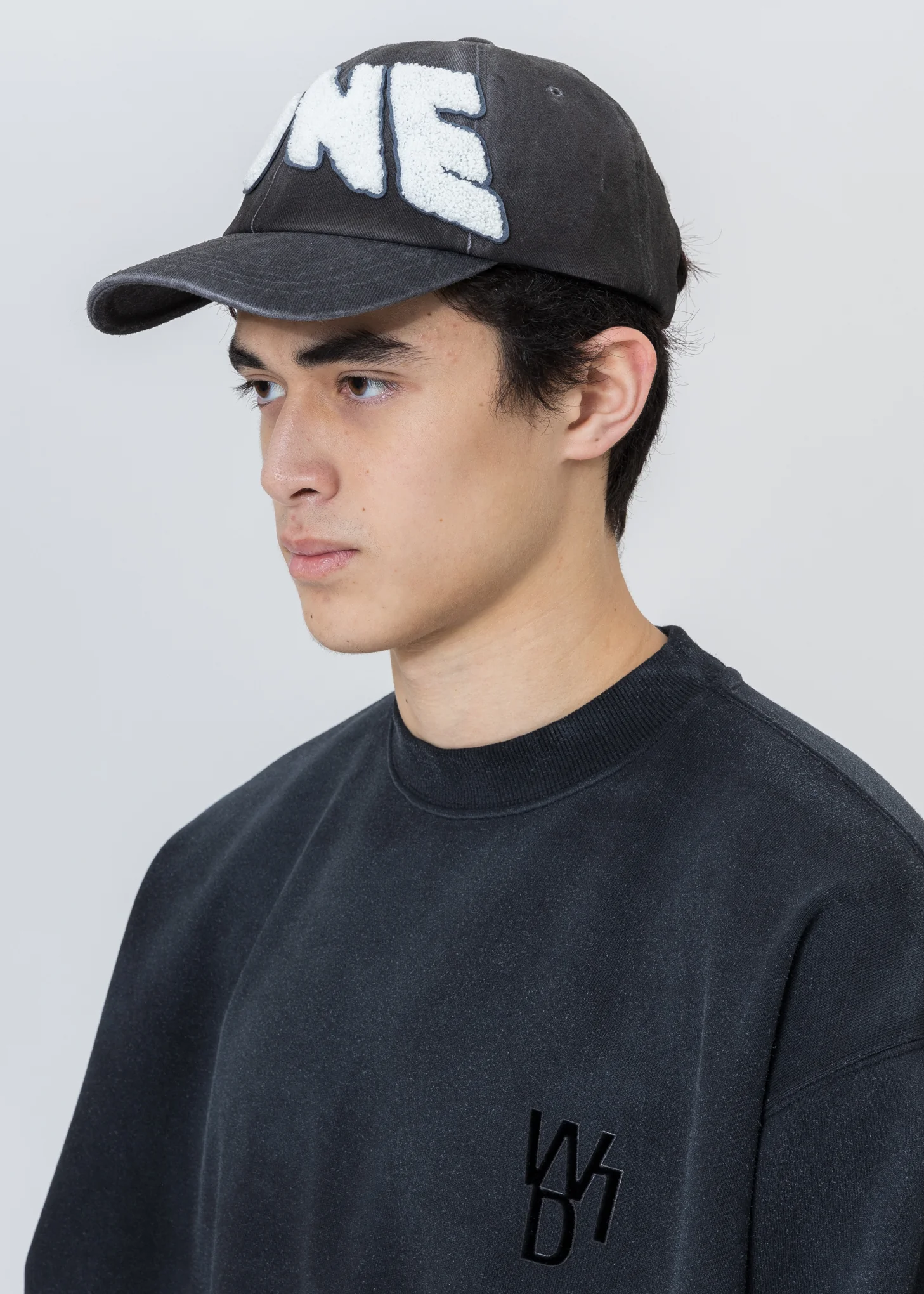 Charcoal Embroidered Patch Logo Cap - Image 3