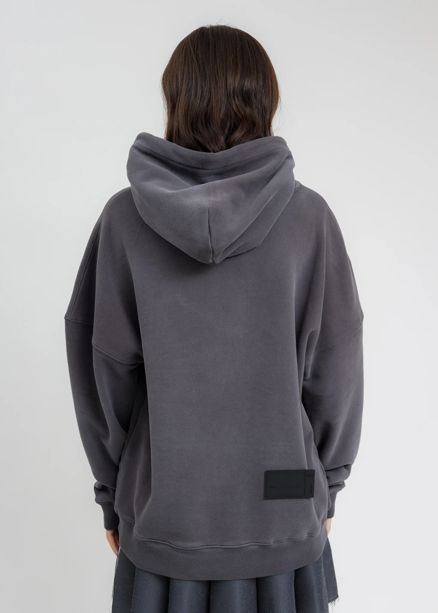Charcoal Embroidered Teddy Hoodie - Image 4