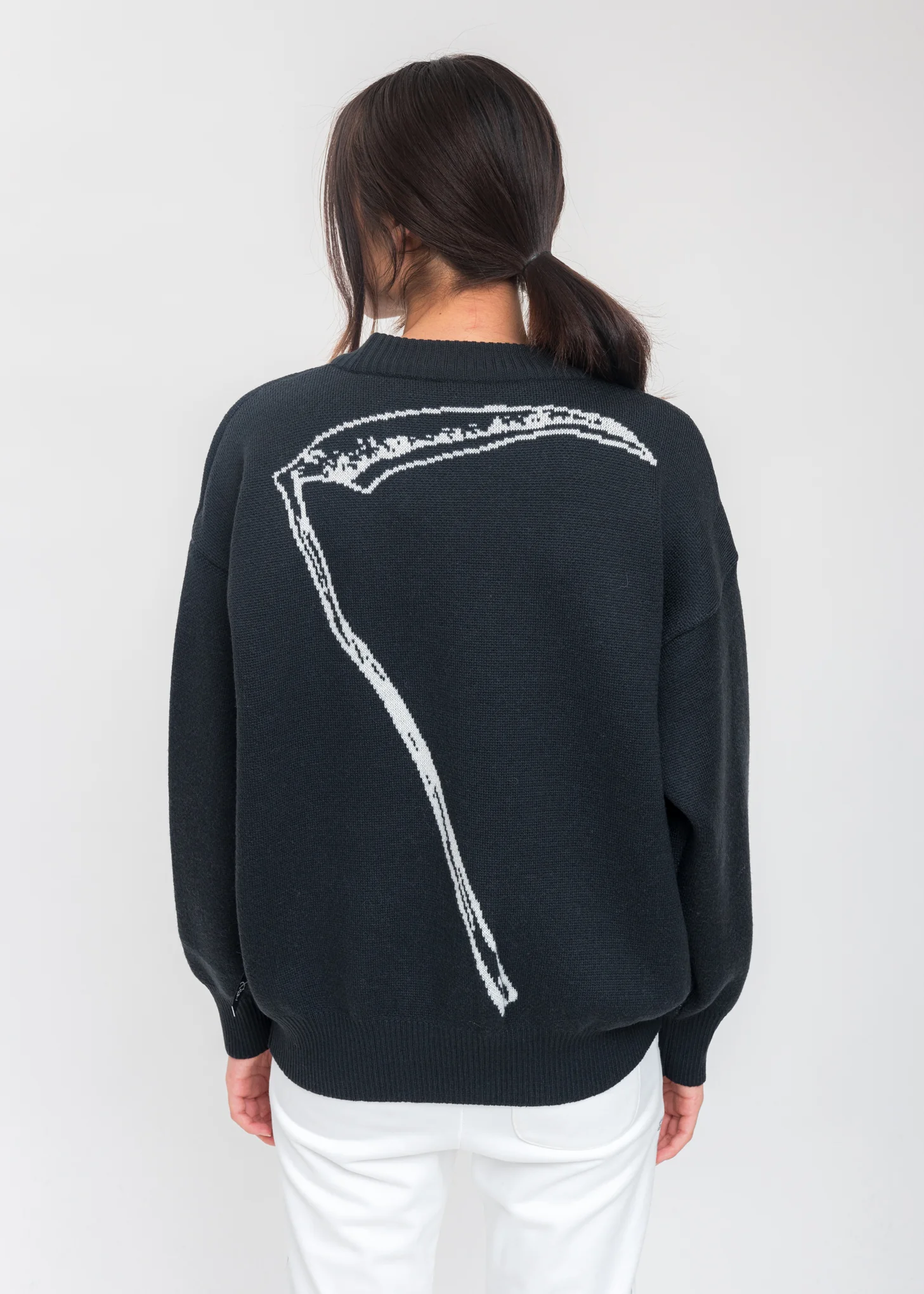 Charcoal Forest At Night Wool Sweater - Image 2