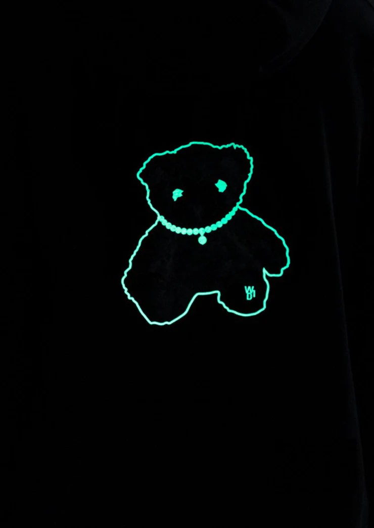 Charcoal Glow In The Dark Teddy Hoodie - Image 2