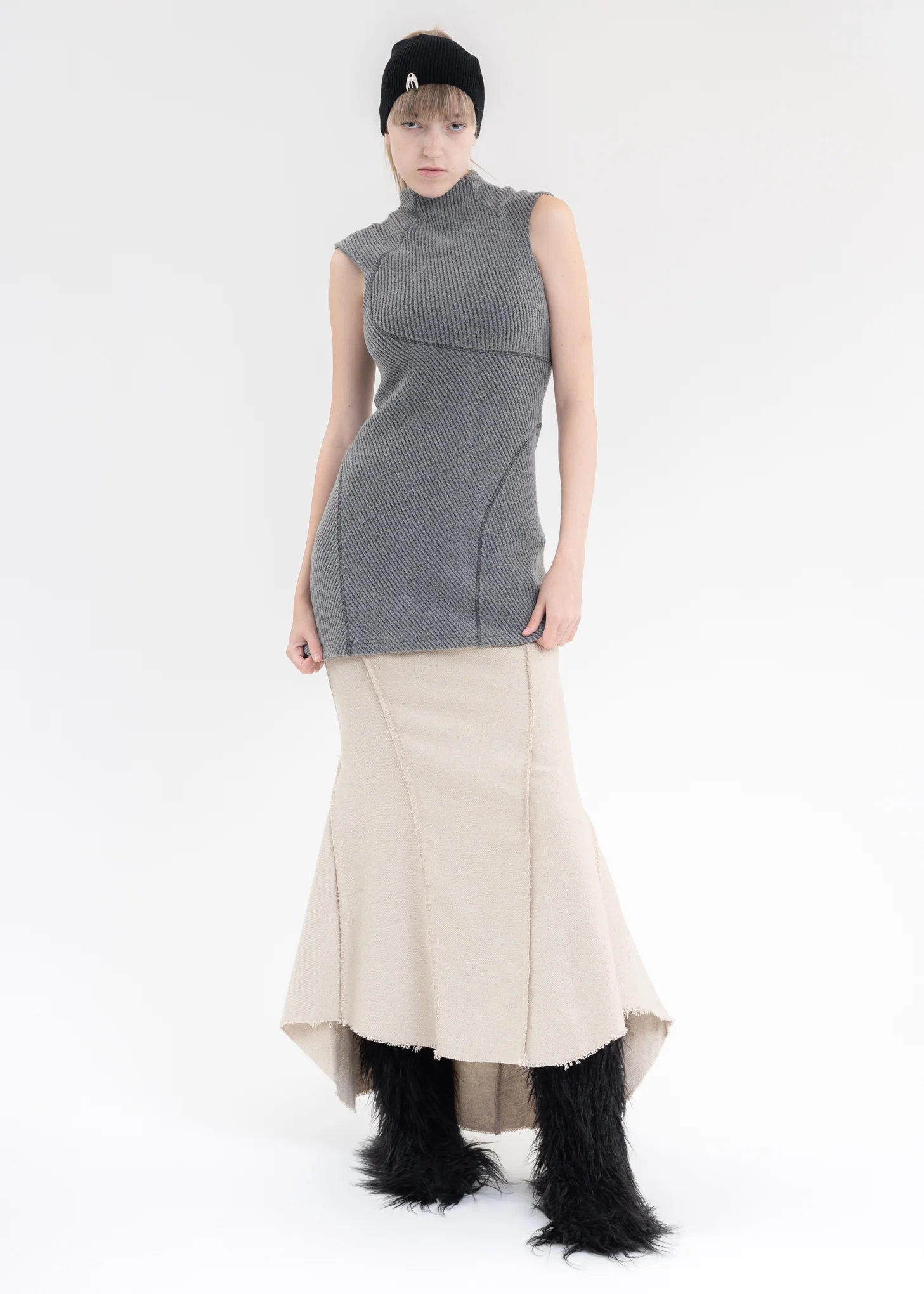 CHARCOAL HELIX MINI DRESS - Image 6