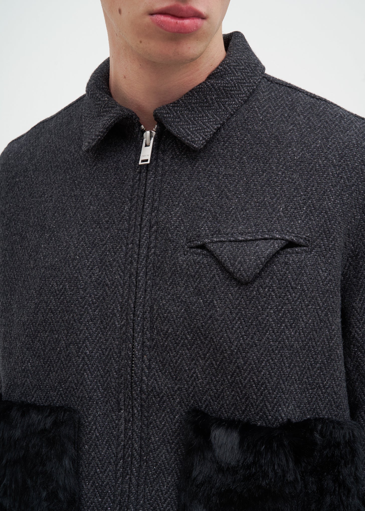 Charcoal Herringbone Wool Jacket - Image 5