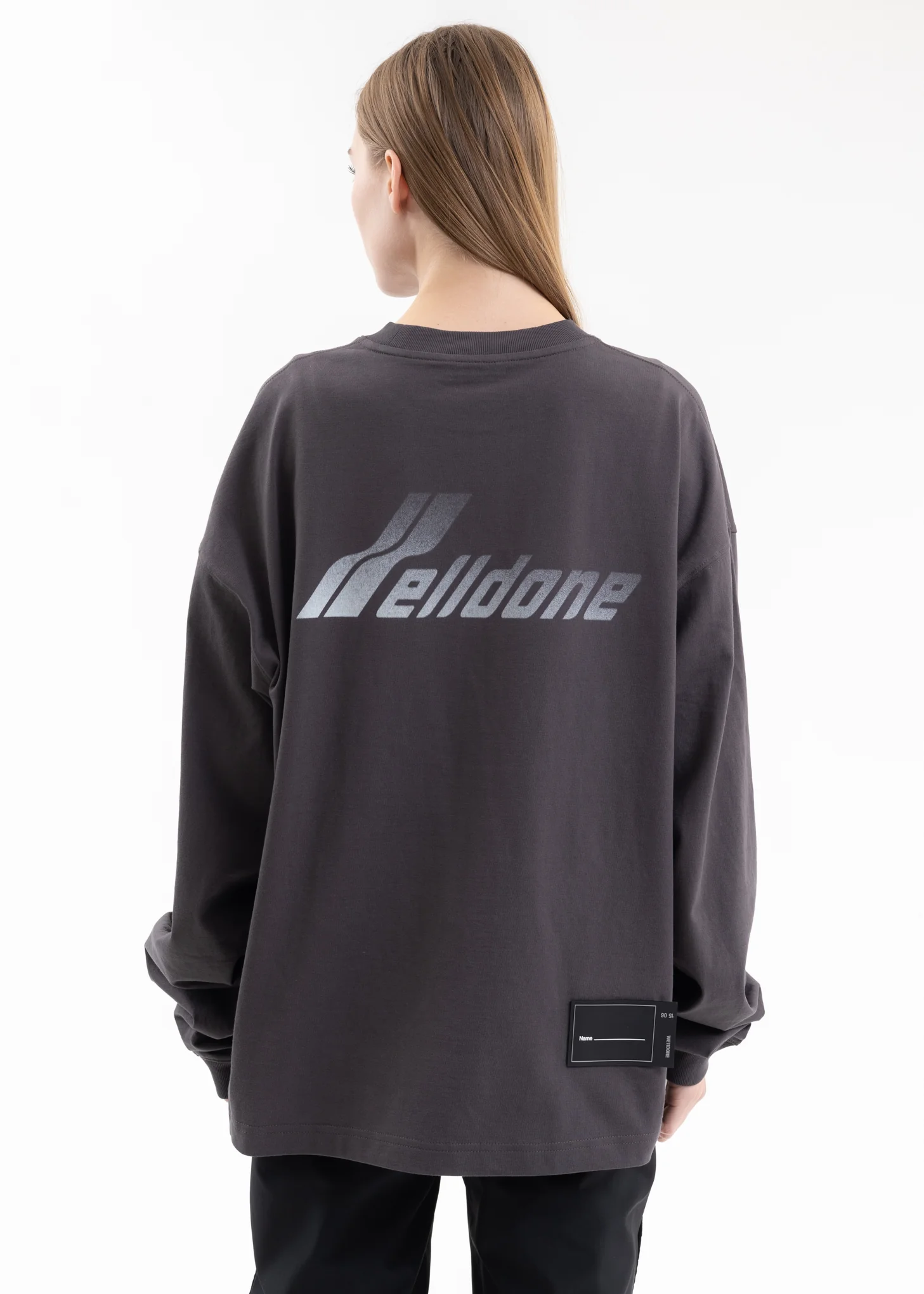 CHARCOAL LETTERING SYMBOL LONG-SLEEVED T-SHIRT - Image 2
