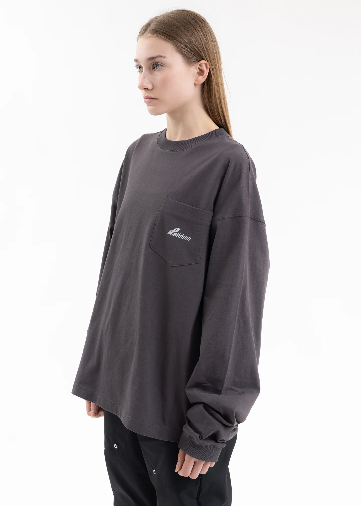 CHARCOAL LETTERING SYMBOL LONG-SLEEVED T-SHIRT - Image 3