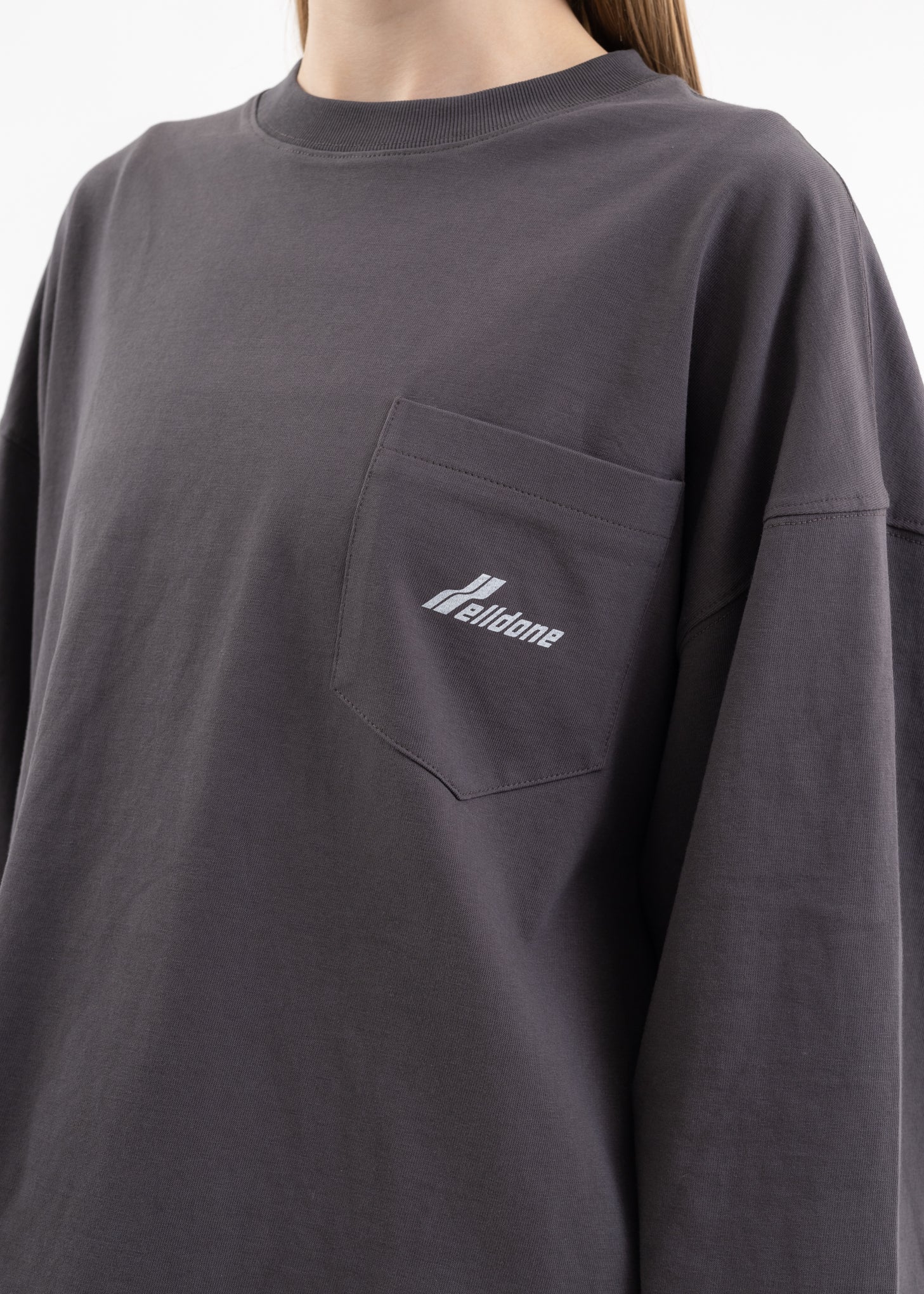 CHARCOAL LETTERING SYMBOL LONG-SLEEVED T-SHIRT - Image 4