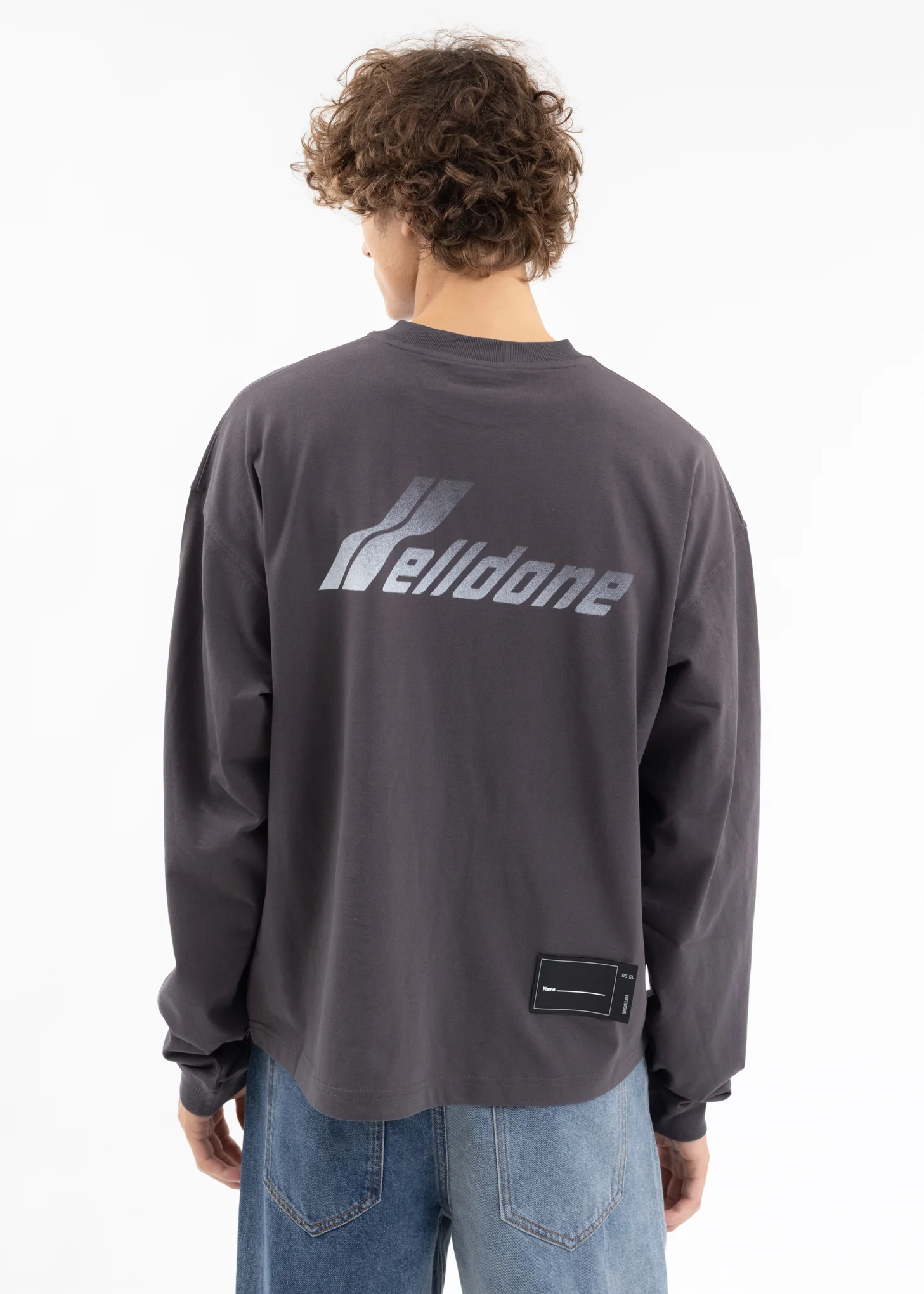 CHARCOAL LETTERING SYMBOL LONG-SLEEVED T-SHIRT - Image 2