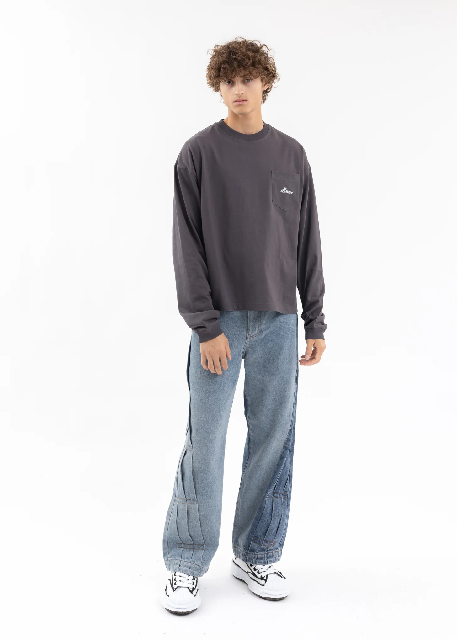 CHARCOAL LETTERING SYMBOL LONG-SLEEVED T-SHIRT - Image 5