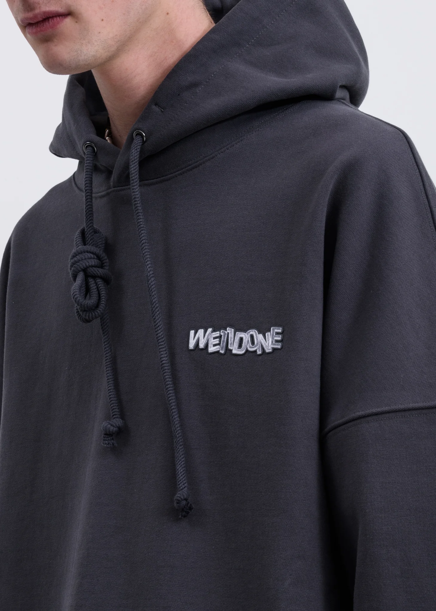 Charcoal Metal Logo Hoodie - Image 3