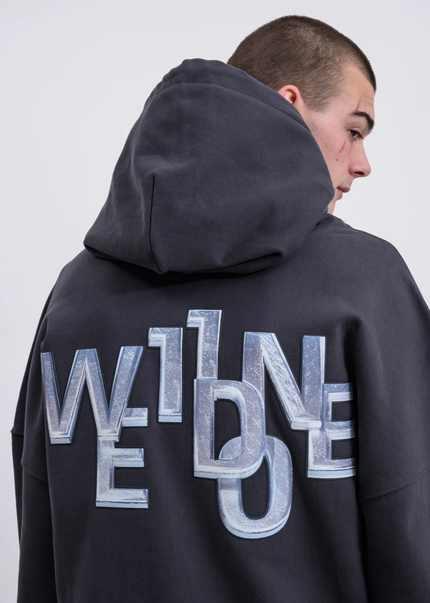 Charcoal Metal Logo Hoodie - Image 4