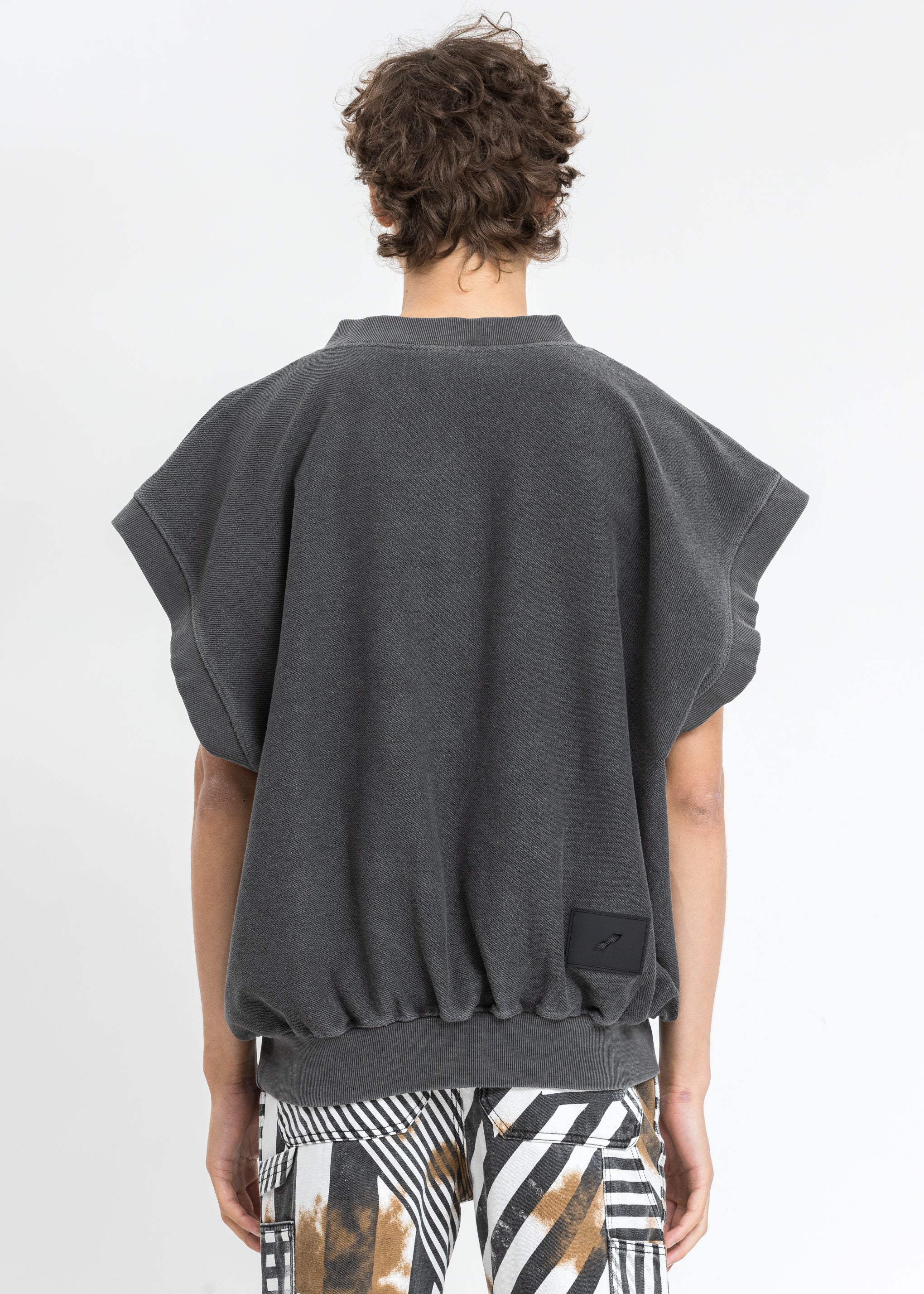Charcoal Metal Logo Oversize Vest - Image 2