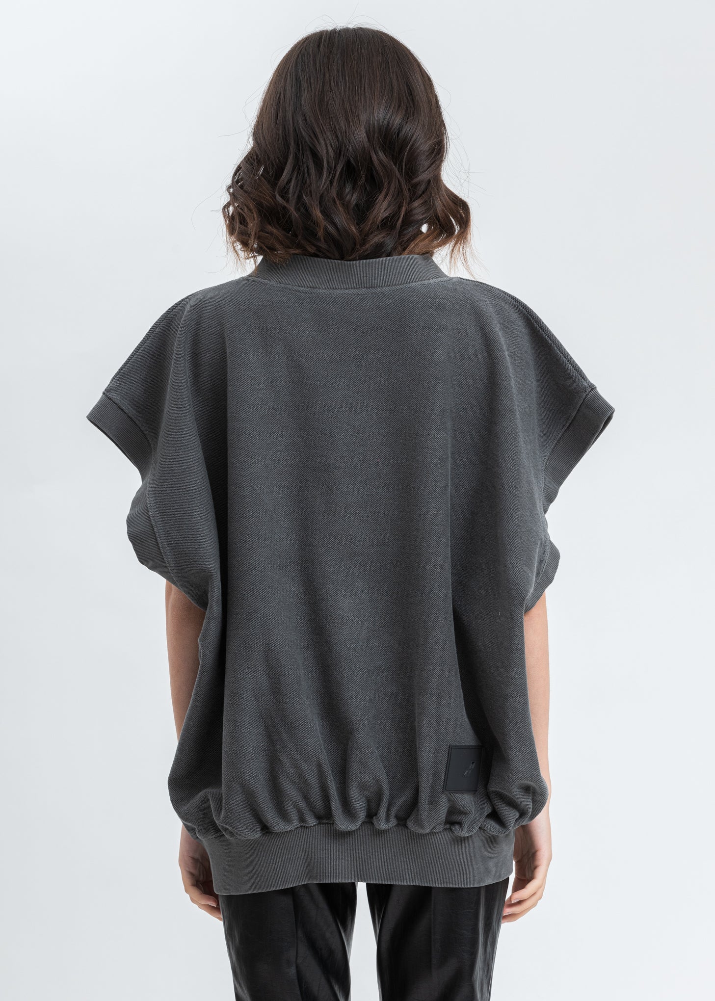 Charcoal Metal Logo Oversize Vest - Image 2