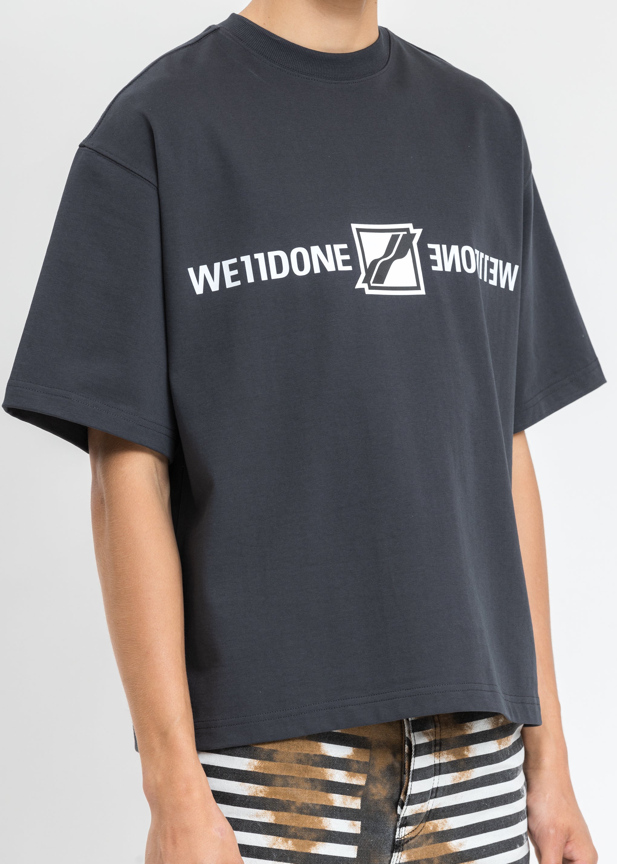 Charcoal Mirror Logo T-Shirt - Image 2