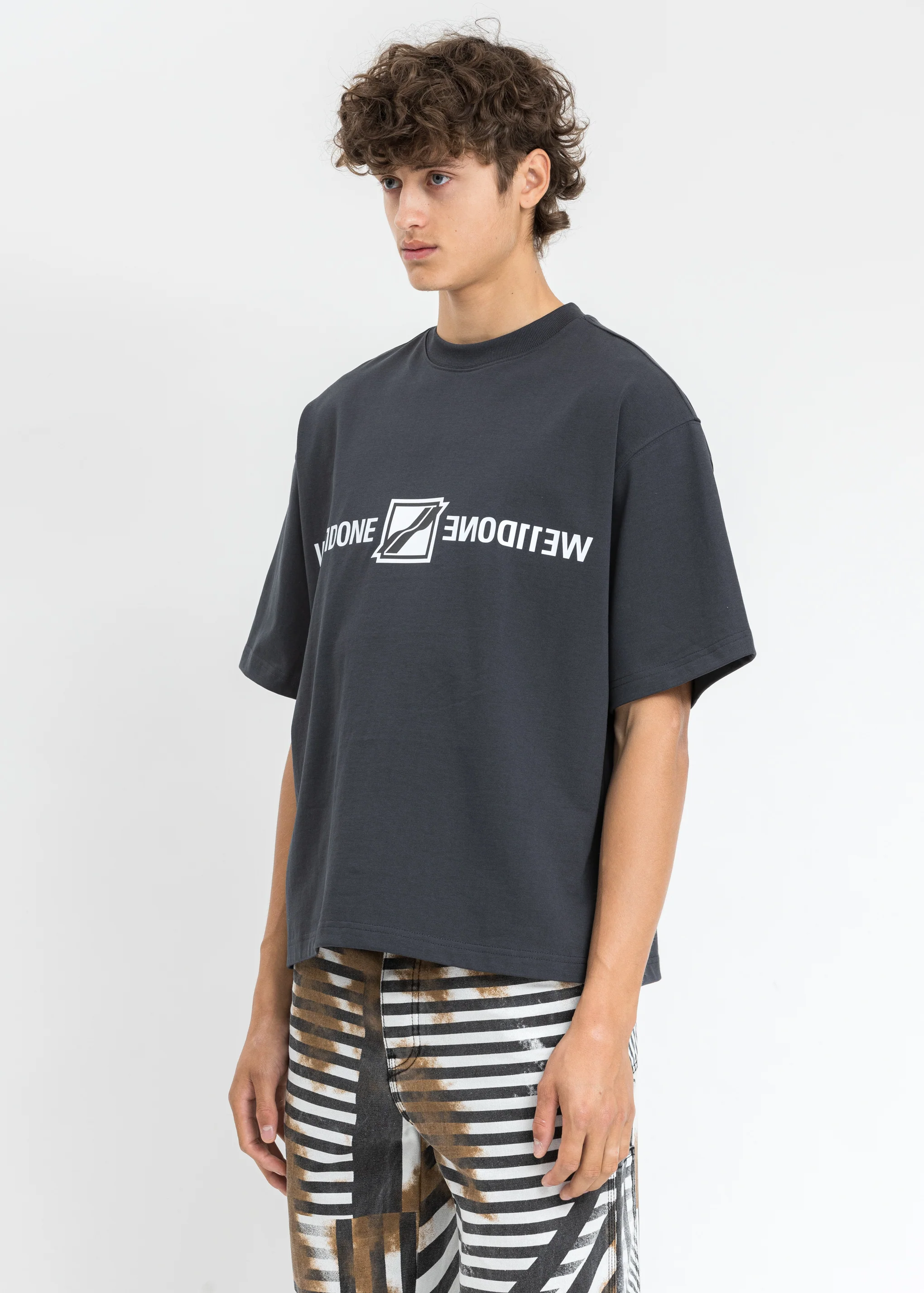 Charcoal Mirror Logo T-Shirt - Image 3