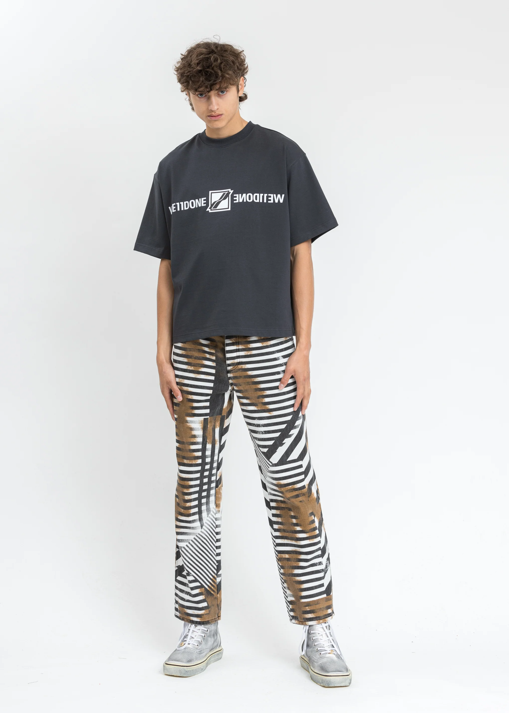 Charcoal Mirror Logo T-Shirt - Image 5