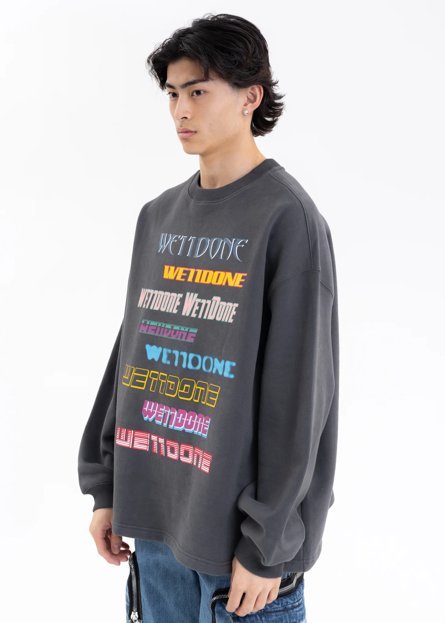CHARCOAL FRONT LOGO SWEATSHIRT - Image 2