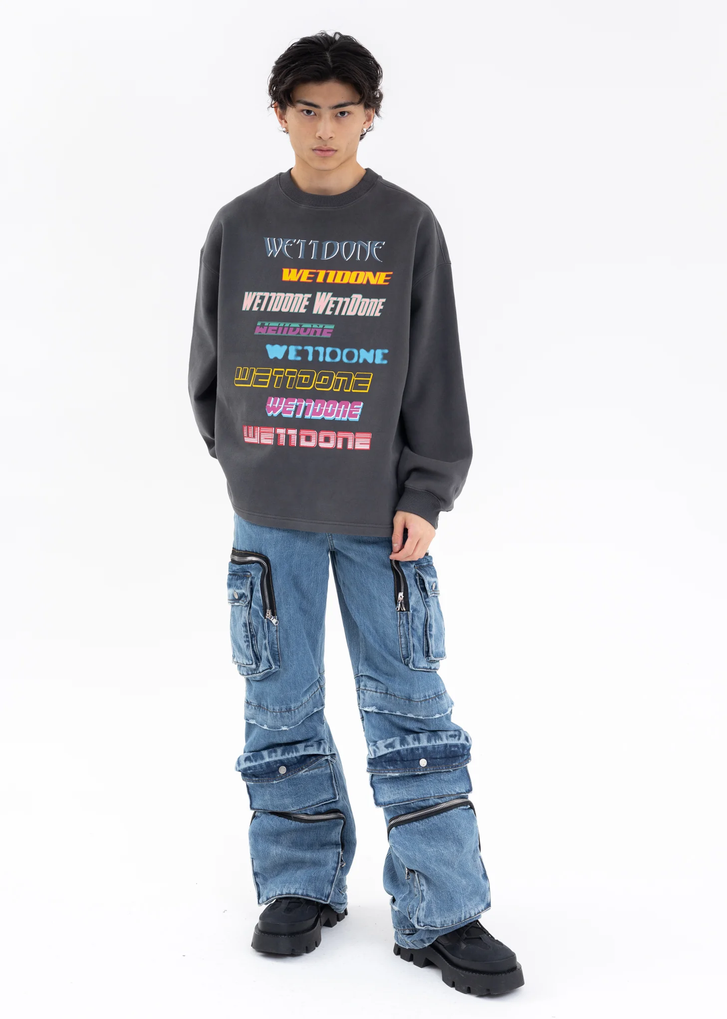 CHARCOAL FRONT LOGO SWEATSHIRT - Image 5